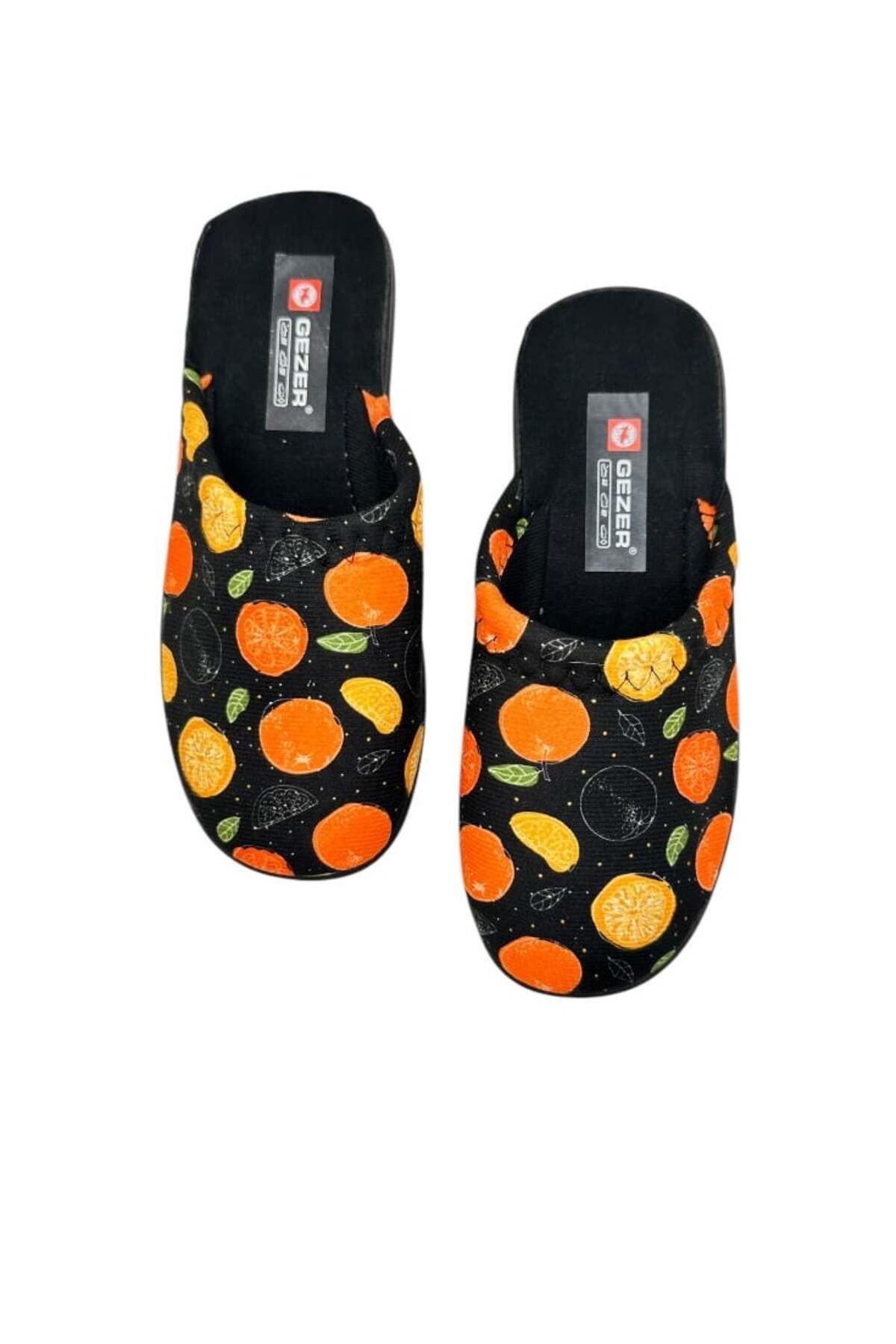 GEZER-Women's black slippers with fruit print, size 37, 23 centimeters - Comfortable and warm 6