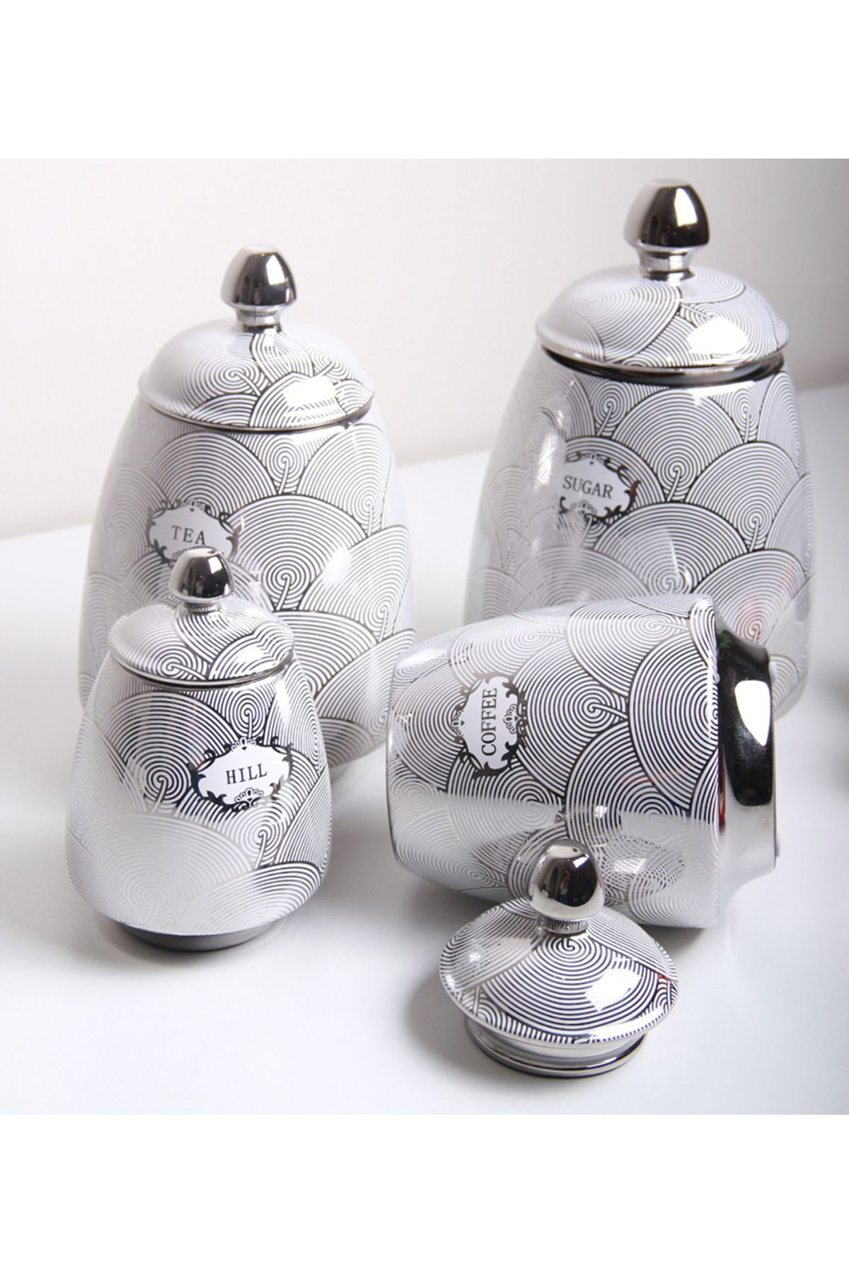 Generic-Set of jars for storing spices, seasonings, tea, and sugar 3