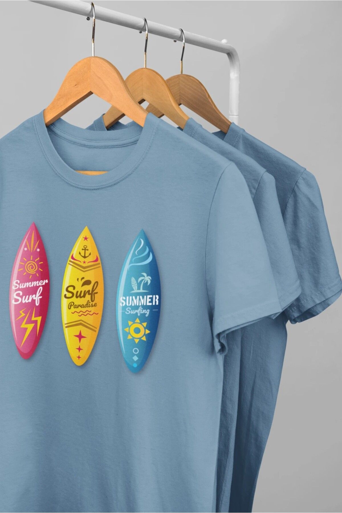 soul stop where freedom flows against the current Summer Surfboards Unisex Erkek T-Shirt – Soul Stop Özgün Tasarımı