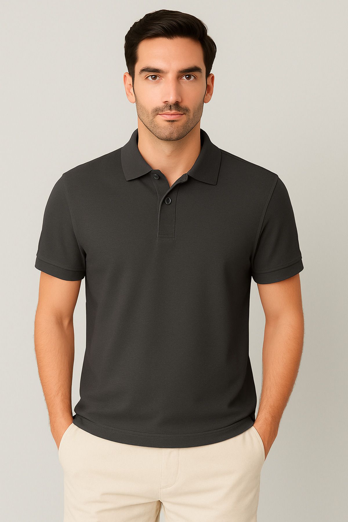 PARSHEY Regular Fit %100 Pamuk Polo Yaka Yarım Kollu Basic T-Shirt