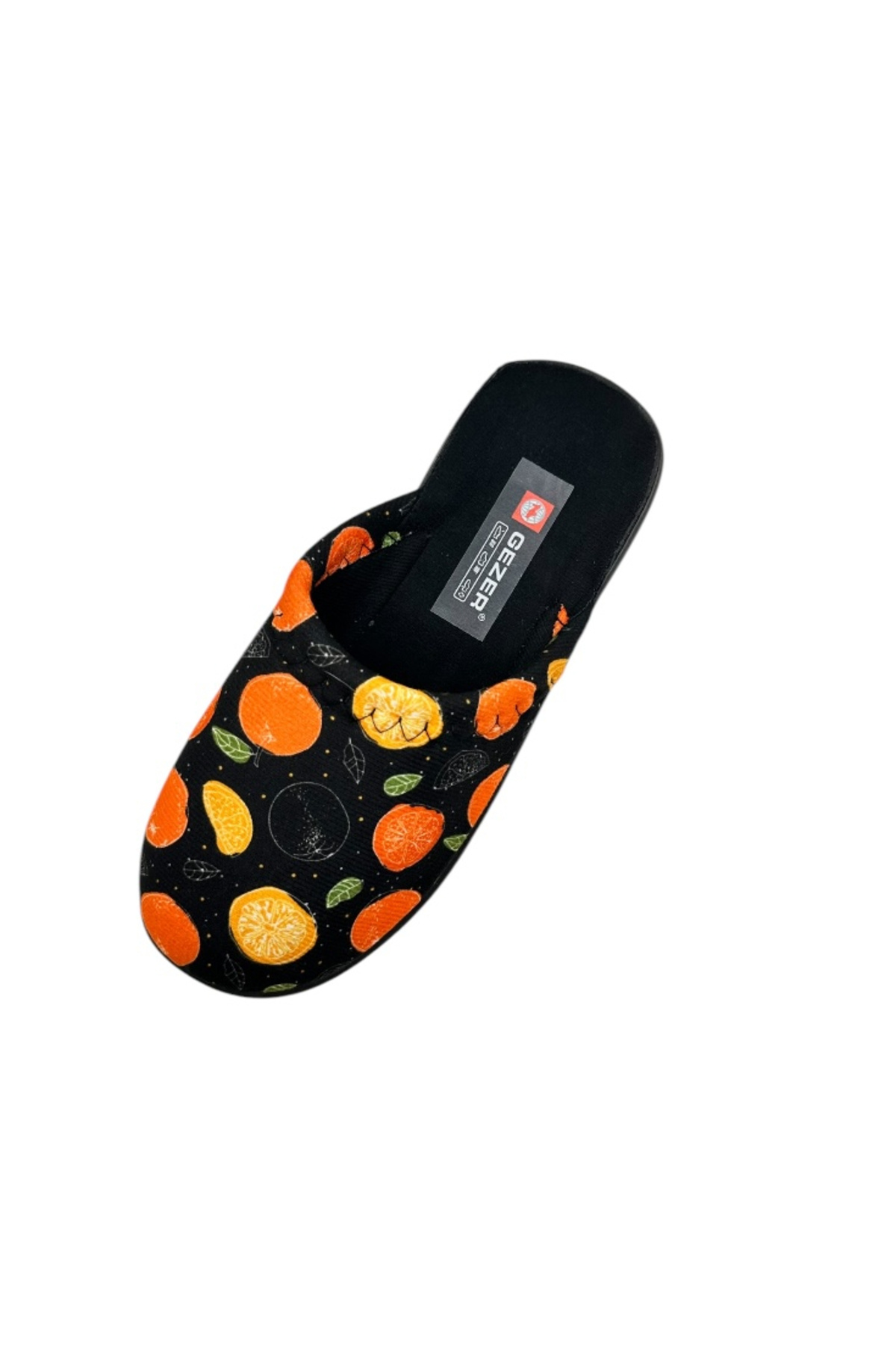 GEZER-Women's black slippers with fruit print, size 37, 23 centimeters - Comfortable and warm 4