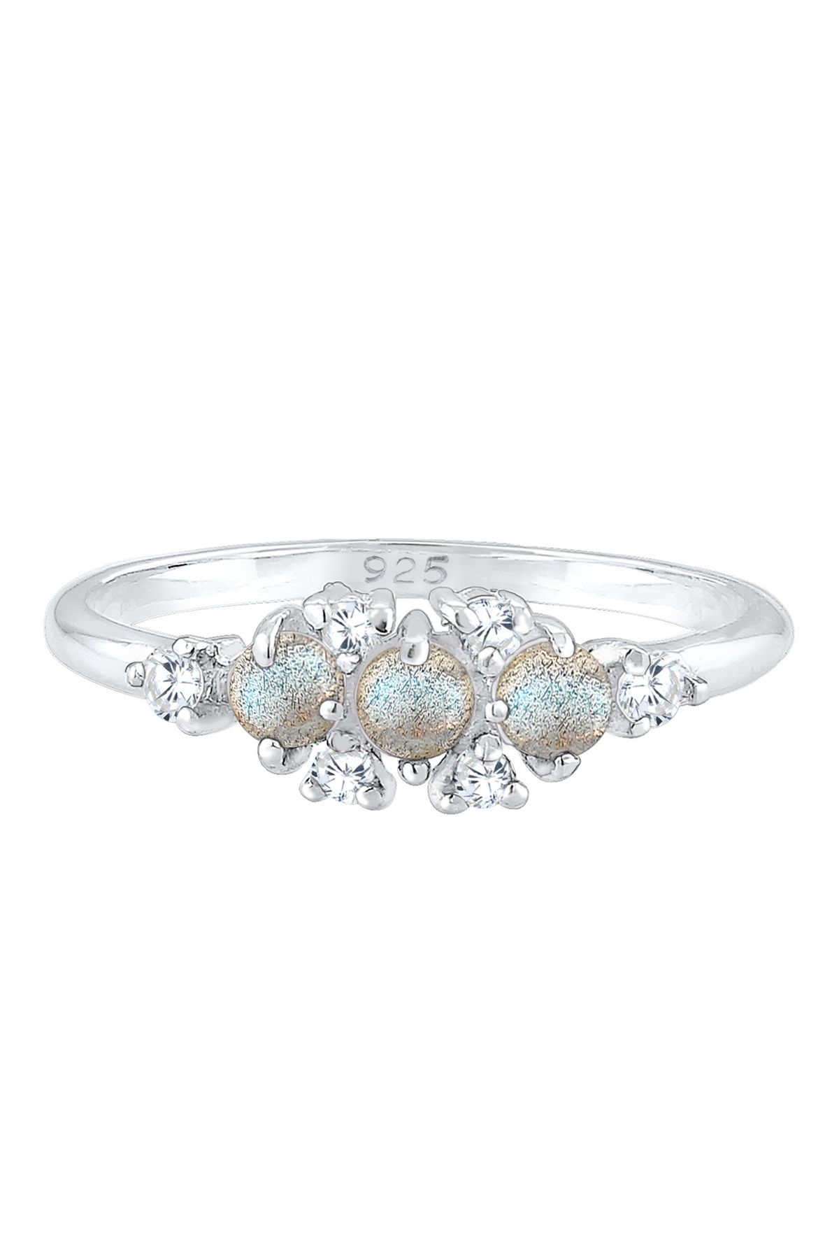 ELLI-Ring Bandring Labradorit Edelstein Zirkonia 925 Silber 2