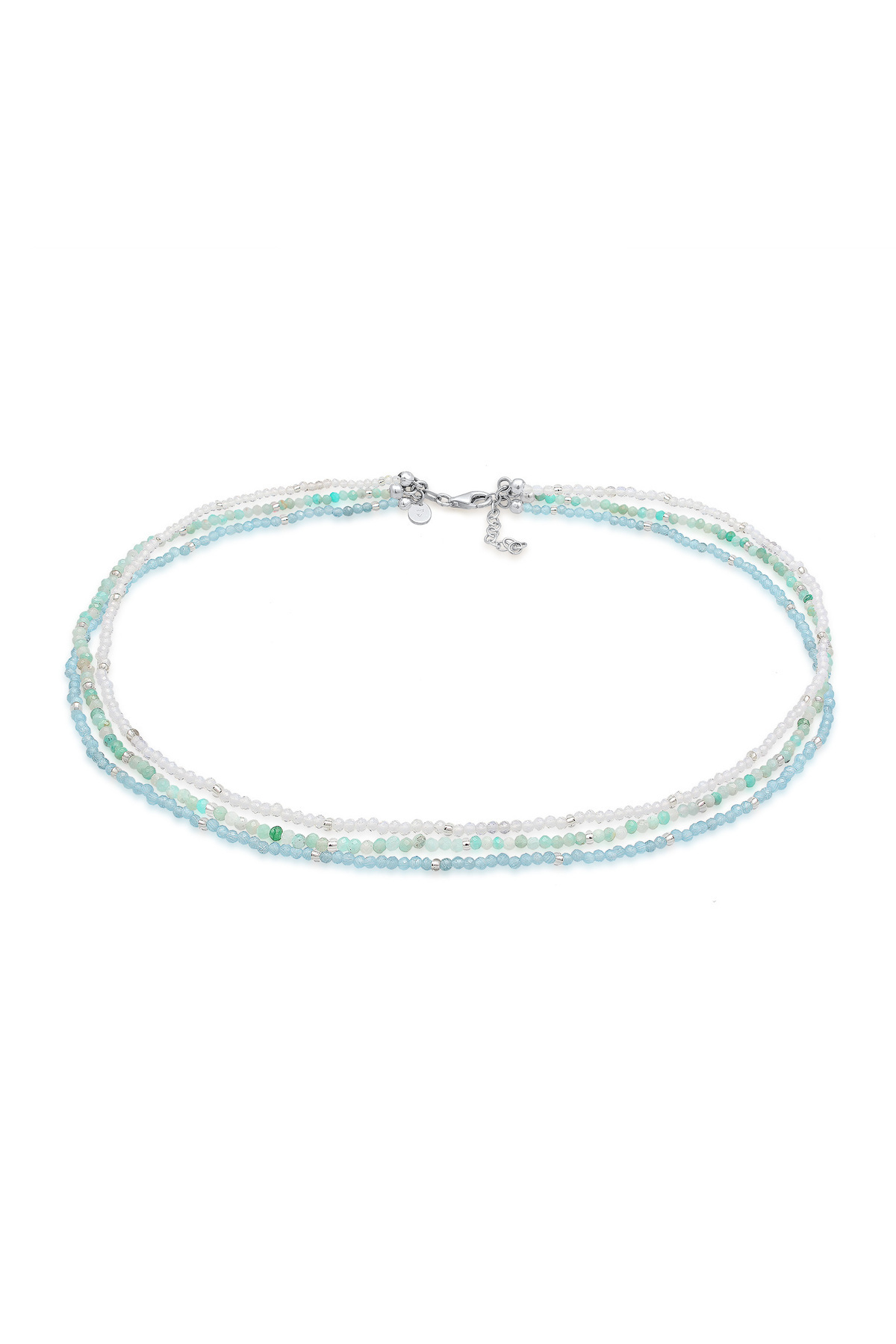 ELLI-Halskette Layering 925 Sterling Silber Damen Halskette Layerlook mit Zirkon Mondstein Amazonit 1