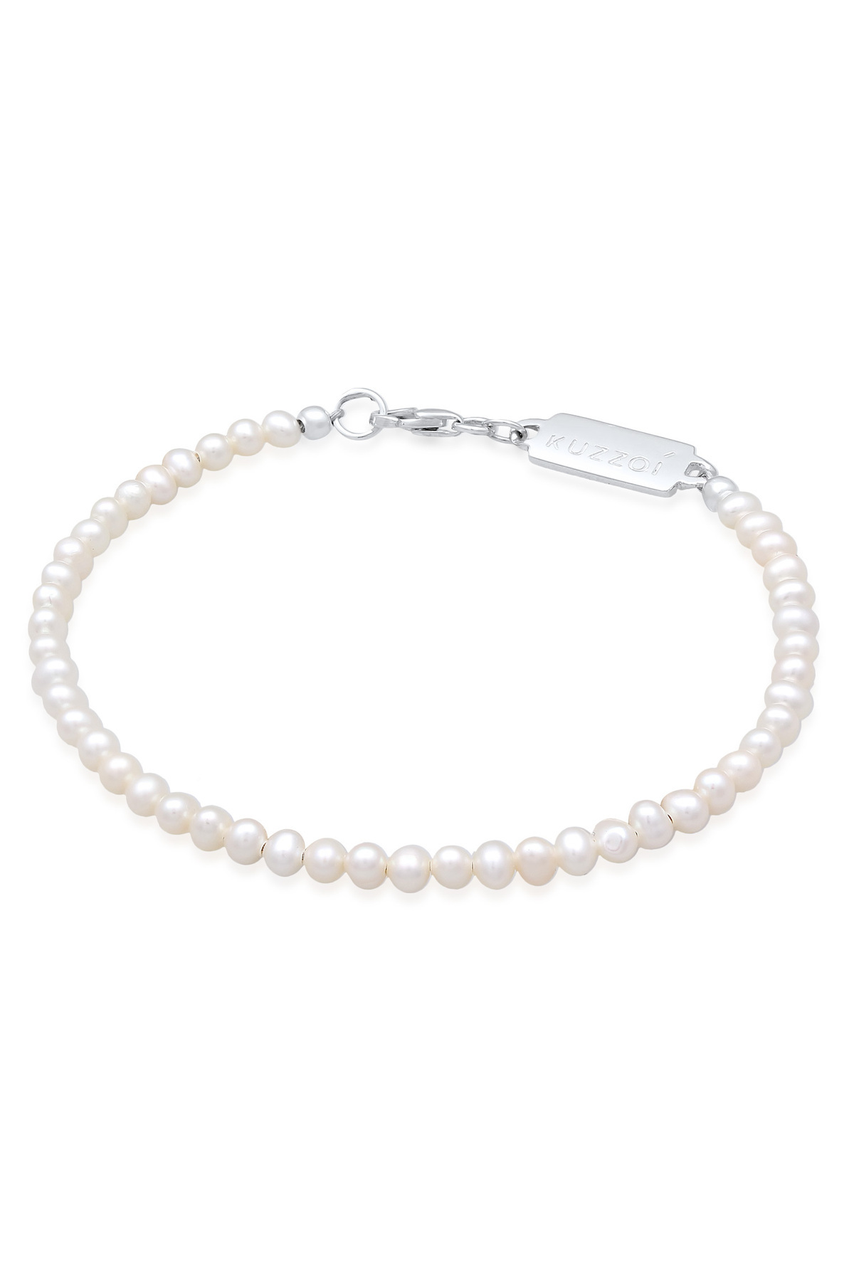 KUZZOI-Armband Armband Herren Vintage Trend mit Süßwasser-Zuchtperlen in 925 Sterling Silber 1