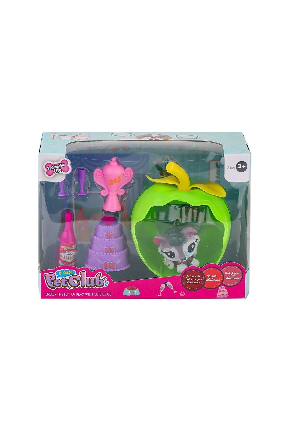 melfxxl eticaret KZL-CL2103 1-4 Elmalı Pet Star Oyun Seti -Kızılkaya Oyuncak