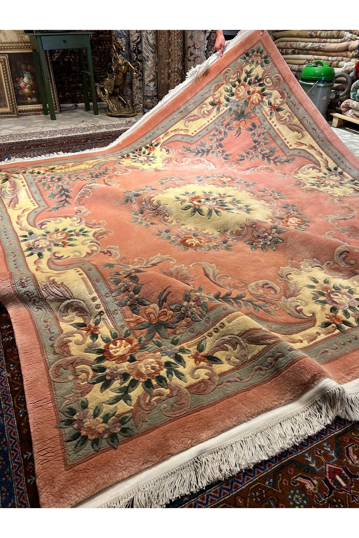 RD RAMAZAN DAĞ EL HALI SANATI El Dokuma Kabartmalı Çin Halısı Kare Halı Ebat 245x245