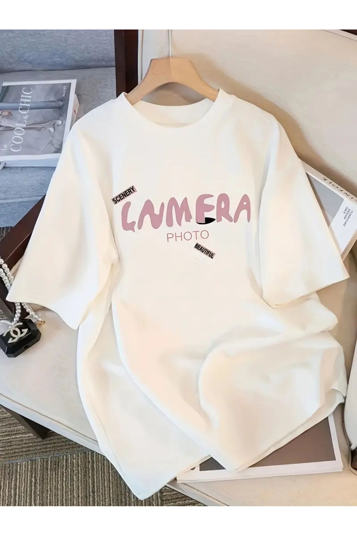 LAND MODA Kadınlar için Yumuşak Polyester Kısa Kollu T-Shirt - Rahat Crew Boyunlu