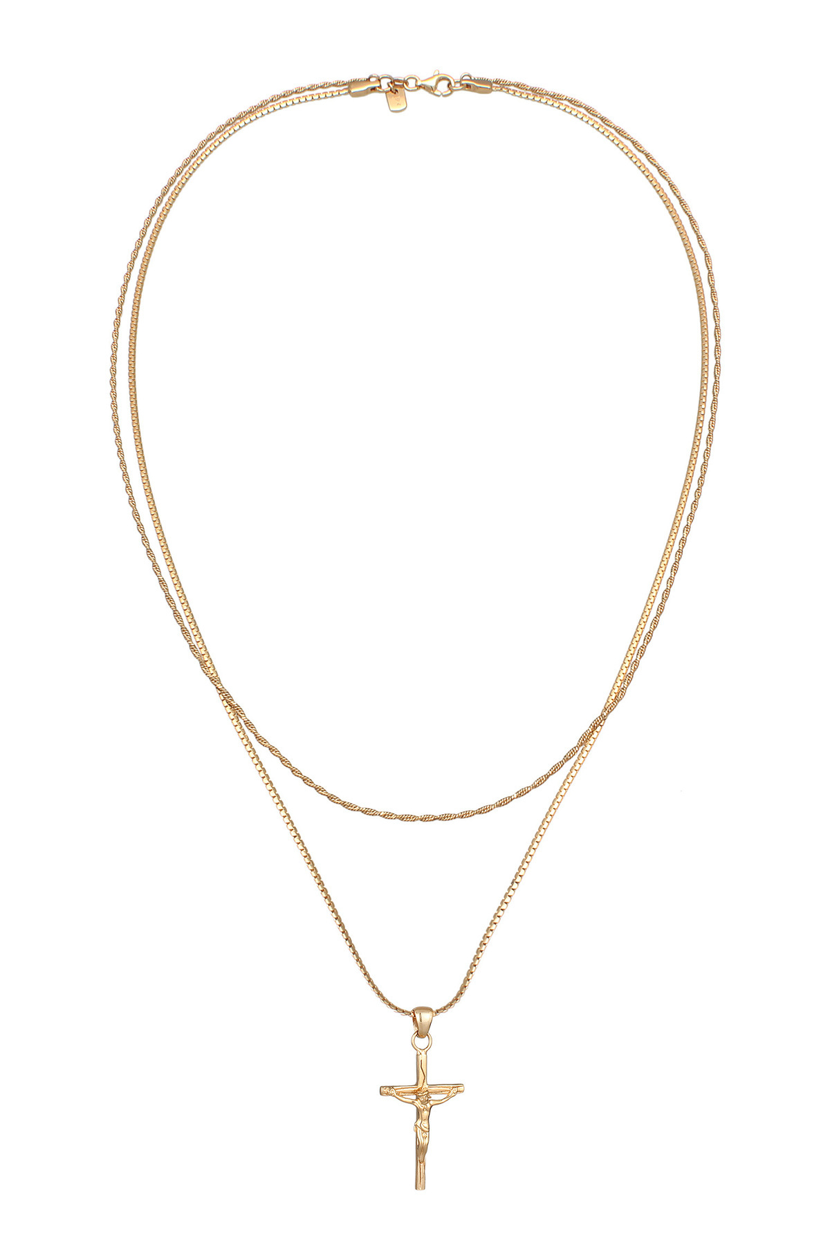 KUZZOI-Halskette Herren Layer Kreuz Anhänger Kordel in 925 Sterling Silber 2