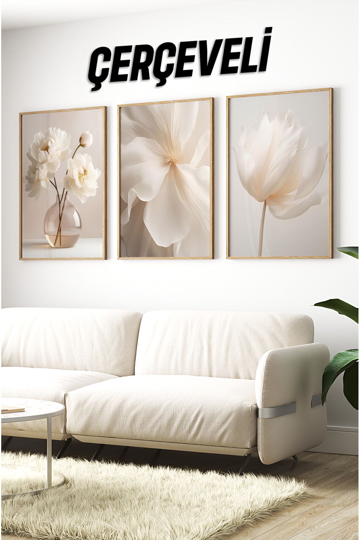 kutuTR Ahşap Çerçeveli Mdf Tablo Seti İSLAMİ Salon Ve Oturma Odası İçin ÇT3086