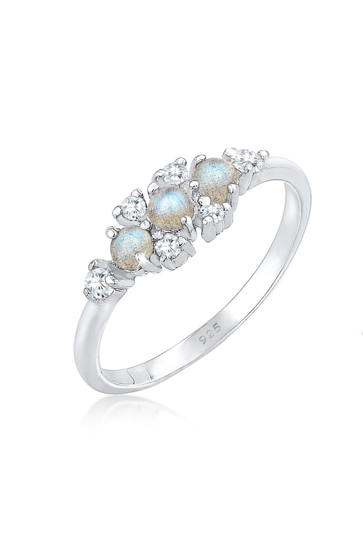 ELLI-Ring Bandring Labradorit Edelstein Zirkonia 925 Silber 1