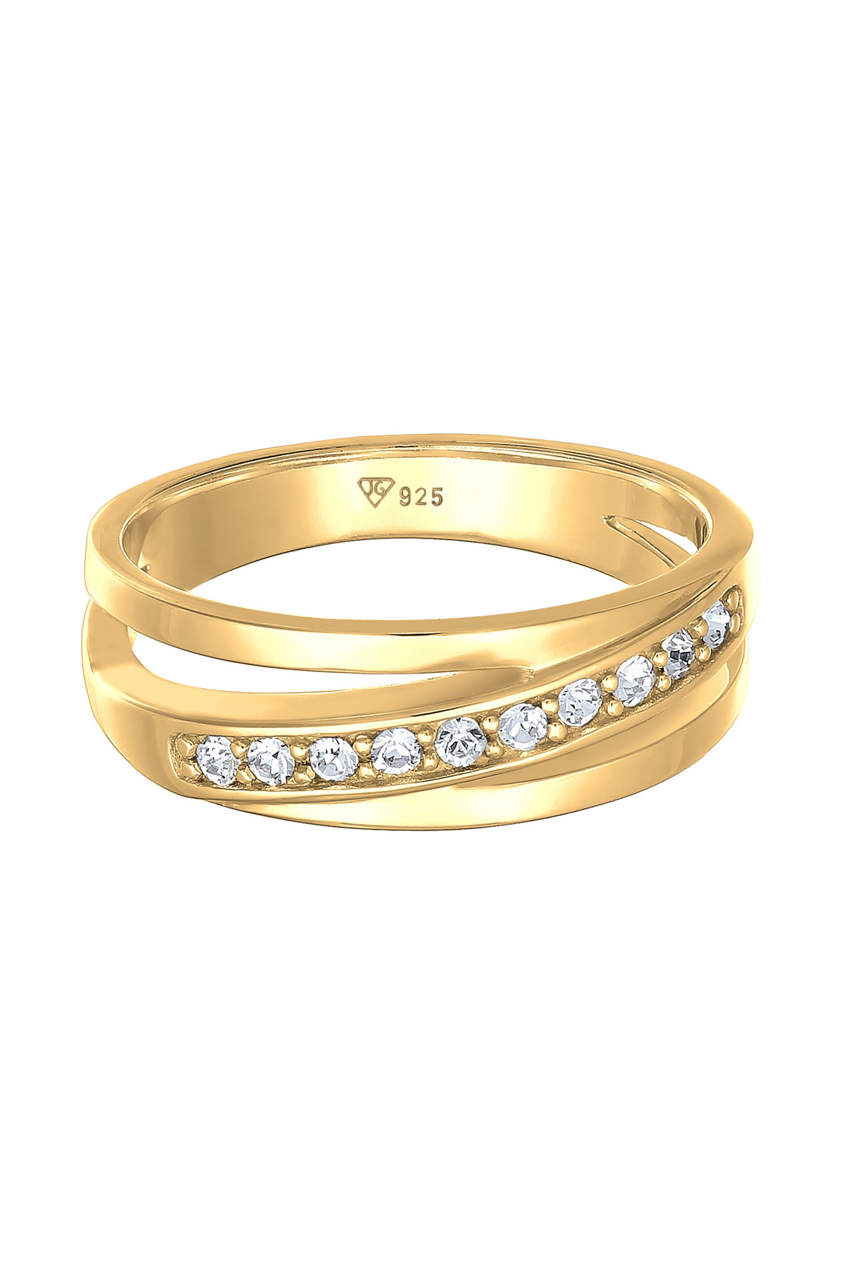 ELLI-Ring Damen Elegant Band mit Kristallen in 925 Sterling Silber 2