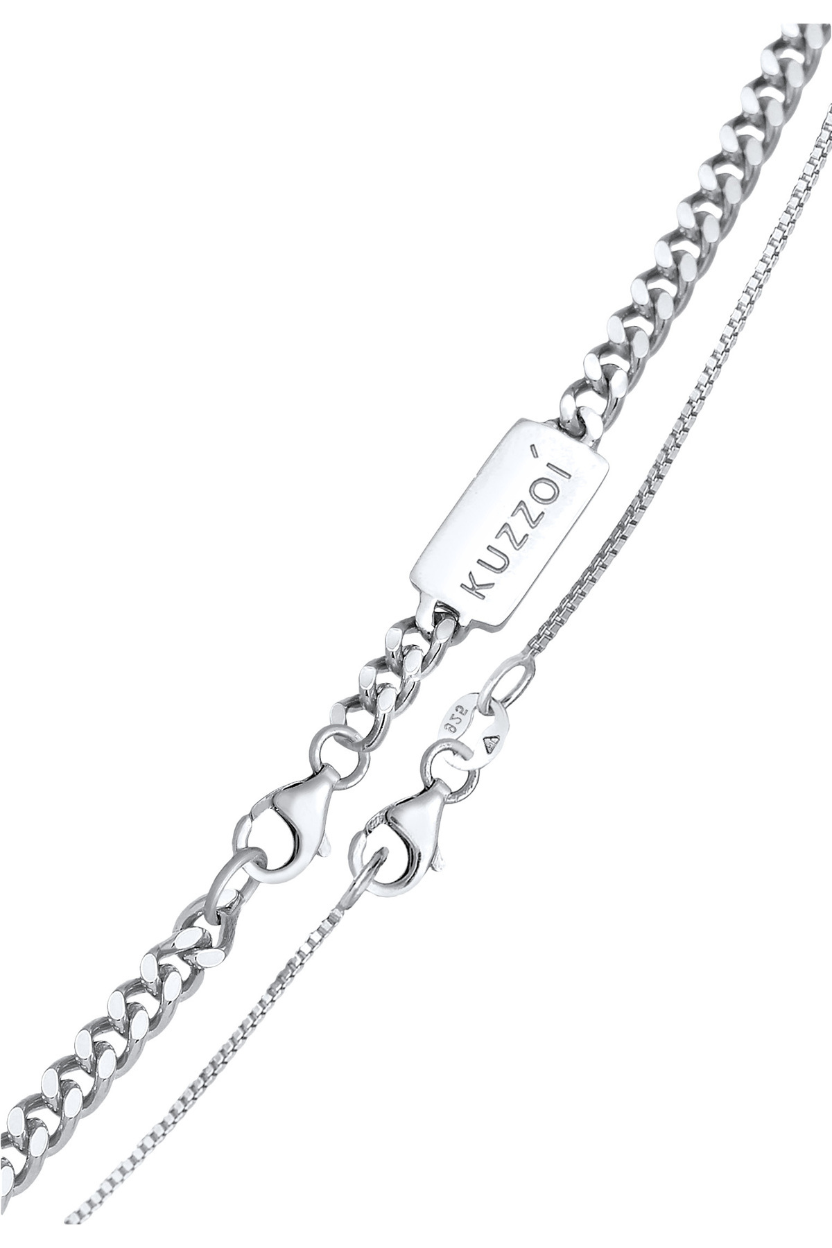 KUZZOI-Halskette Herren Set Panzerkette Venezianerkette Basic Blogger Trend in 925 Sterling Silber 4
