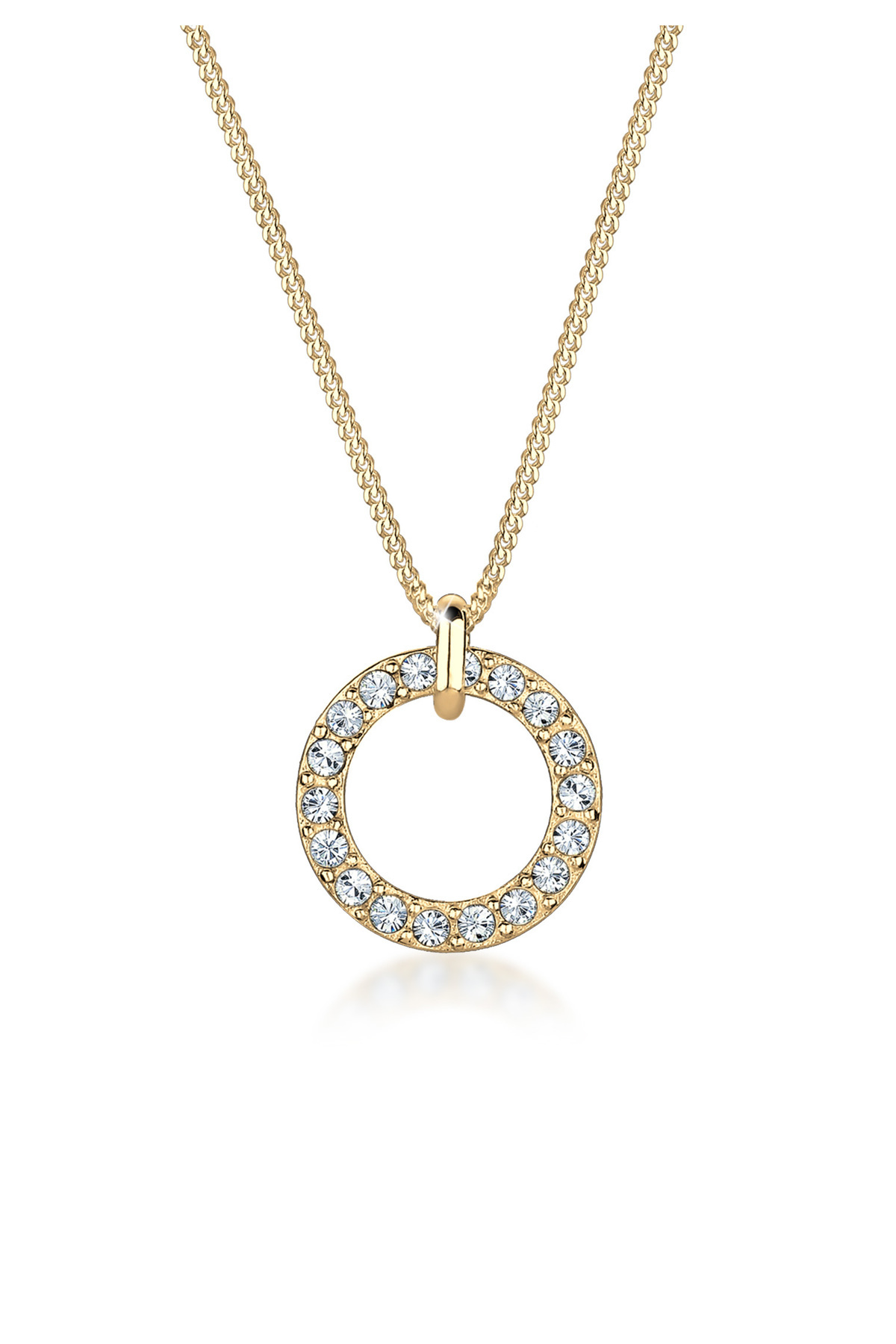 ELLI-Halskette Damen Geo Circle Anhänger mit Kristallen in 925 Sterling Silber 1
