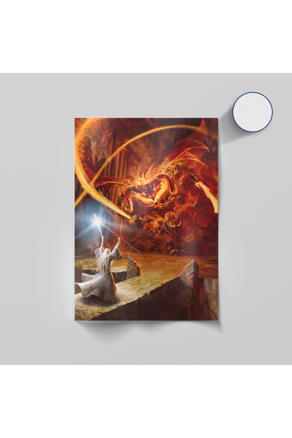 Yzc Store Gandalf VS The Balrog Kanvas Tablo | Yüzüklerin Efendisi Tablo | LOTR Kanvas Tablo