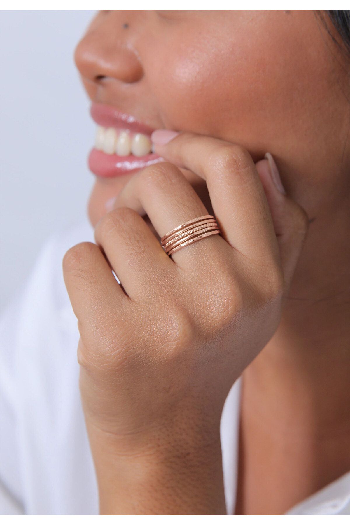 ELLI-Dámský prsten Band Set Stacking Minimal Trend Blogger Basic ze stříbra 925 4