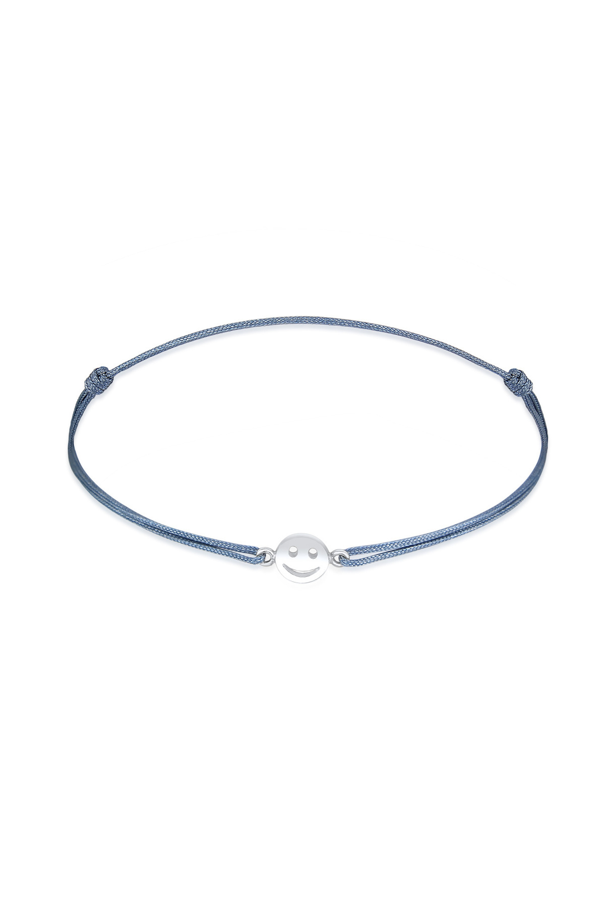 ELLI-Armband Damen Lächelndes Gesicht Symbol mit Nylon rot in 925 Sterling Silber vergoldet 1
