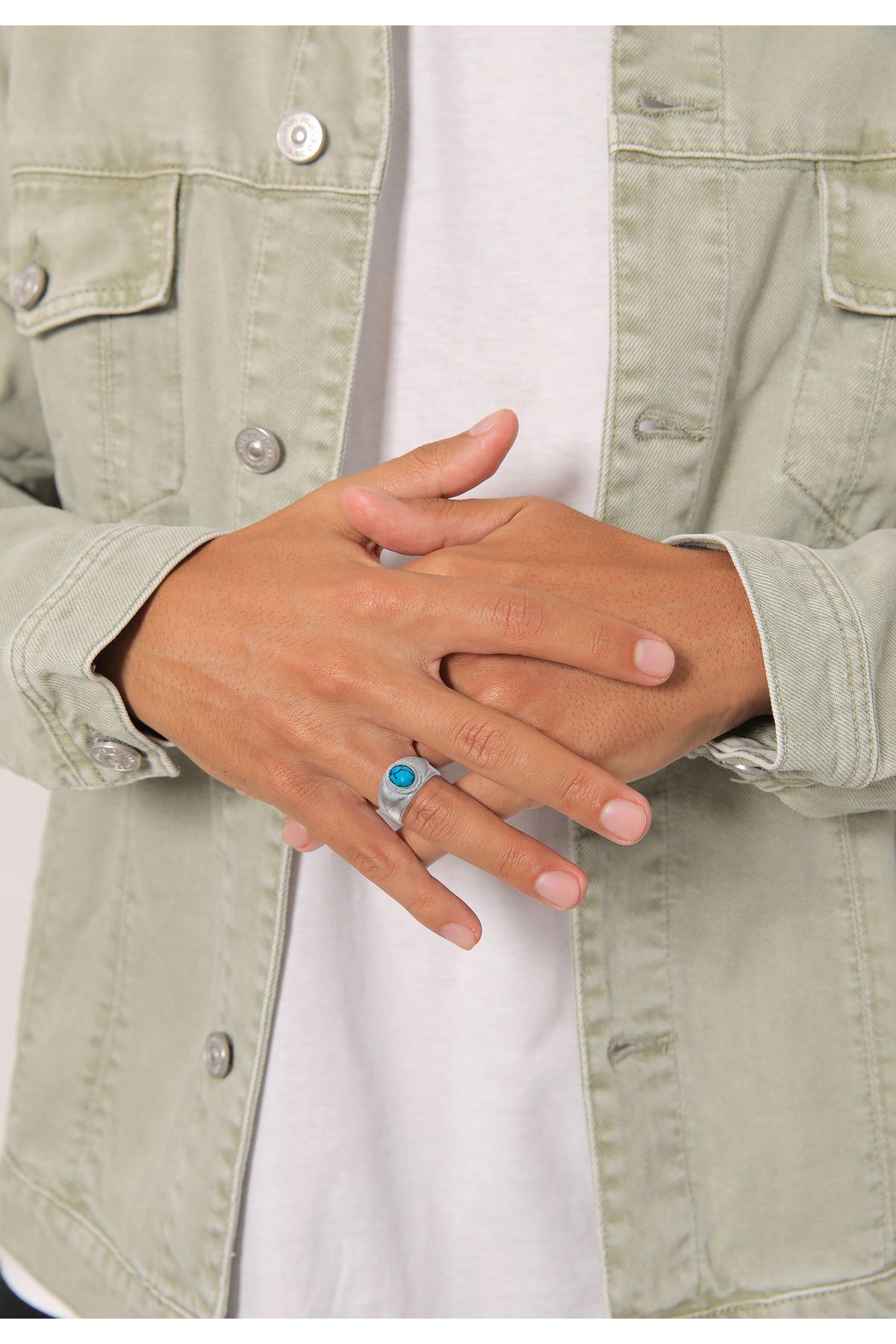 KUZZOI-Ring Herren Siegelring Oval mit Howlith Edelstein in 925 Sterling Silber 5