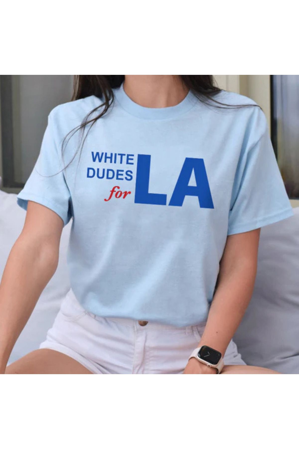 DESCARTES WHITE DUDES for LA Baskılı Oversize T-shirt