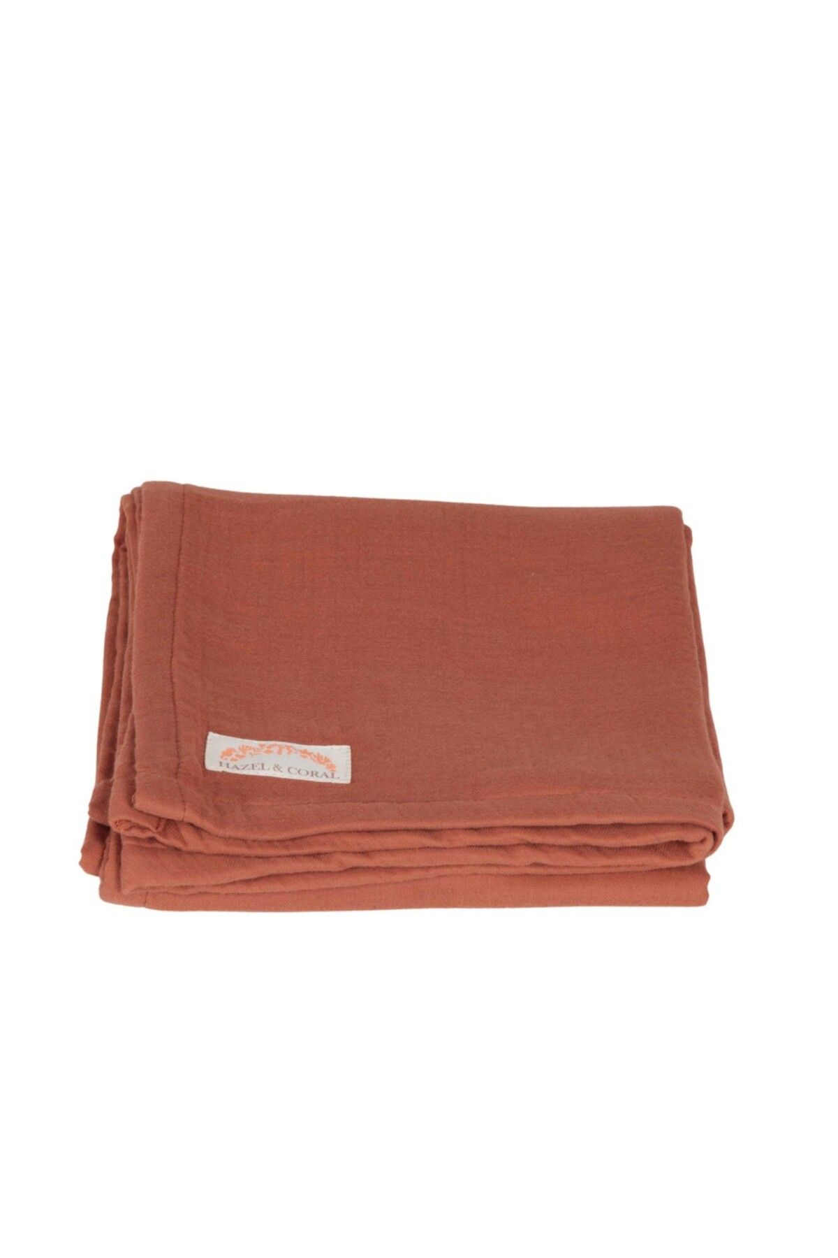 Hazel Coral 4 Katlı Müslin Bebek Örtüsü & Battaniyesi Kahverengi