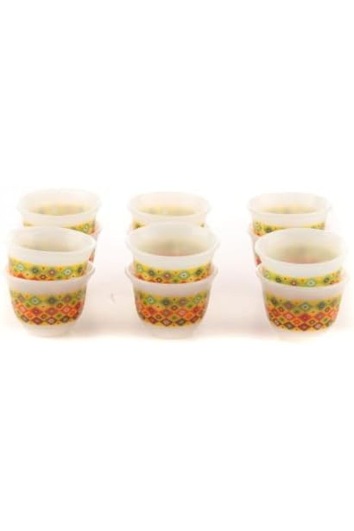 ALSAIF-Java Cup Set With A New Dark Pattern Inspired By Bedouin, 12 Pieces, , Size L, Porcelain, Mult 1