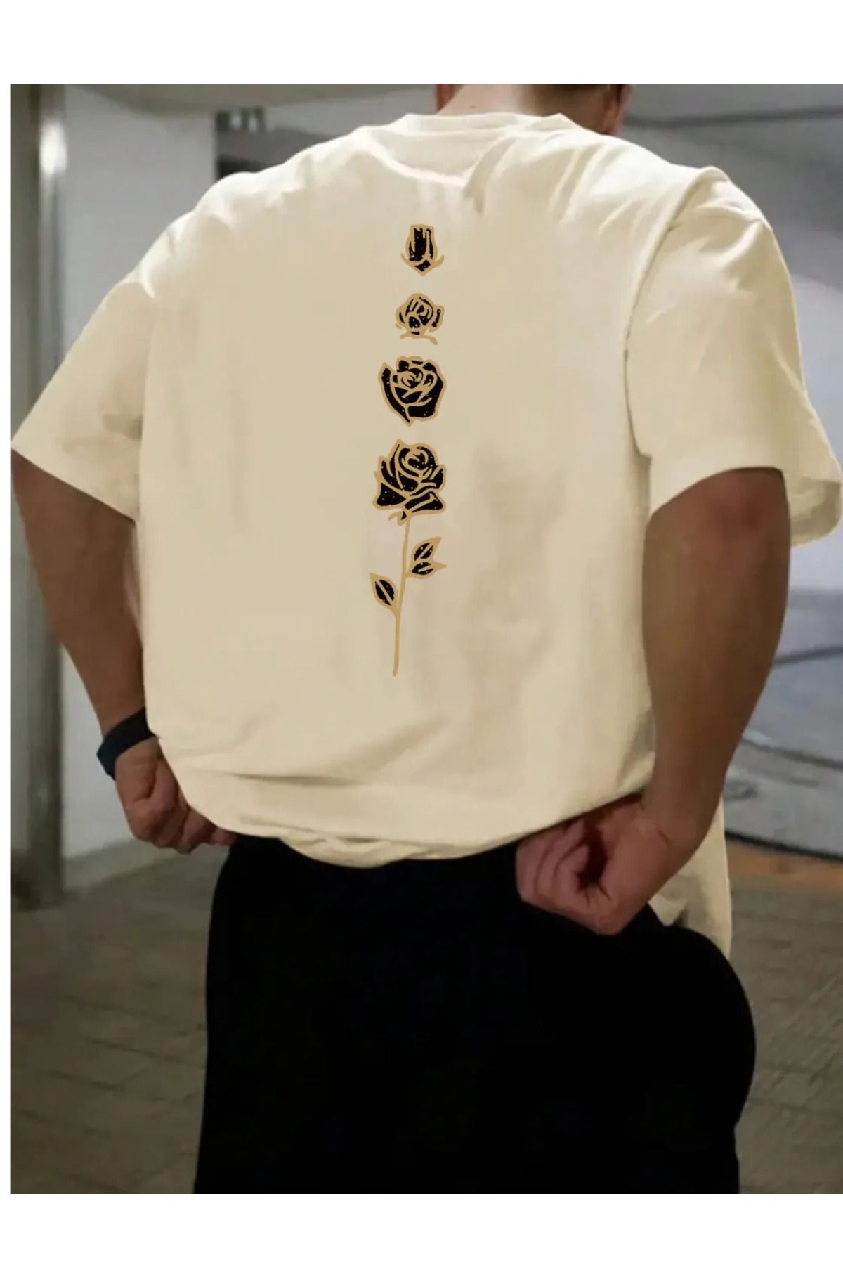 DESCARTES Rose Baskılı Oversize T-shirt