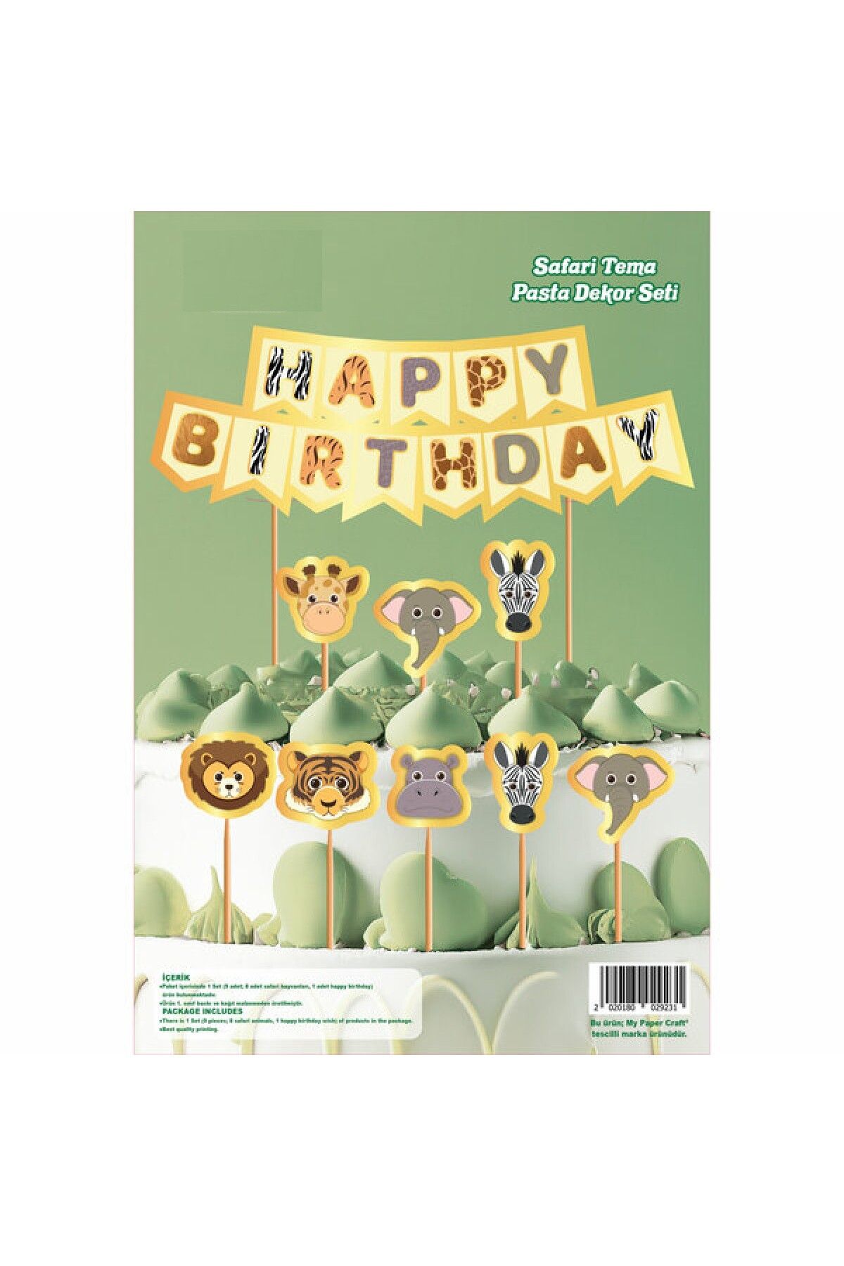 LOTUS PARTY Safari Temalı Pasta Süsü - Safari Temalı Pasta Yazsısı