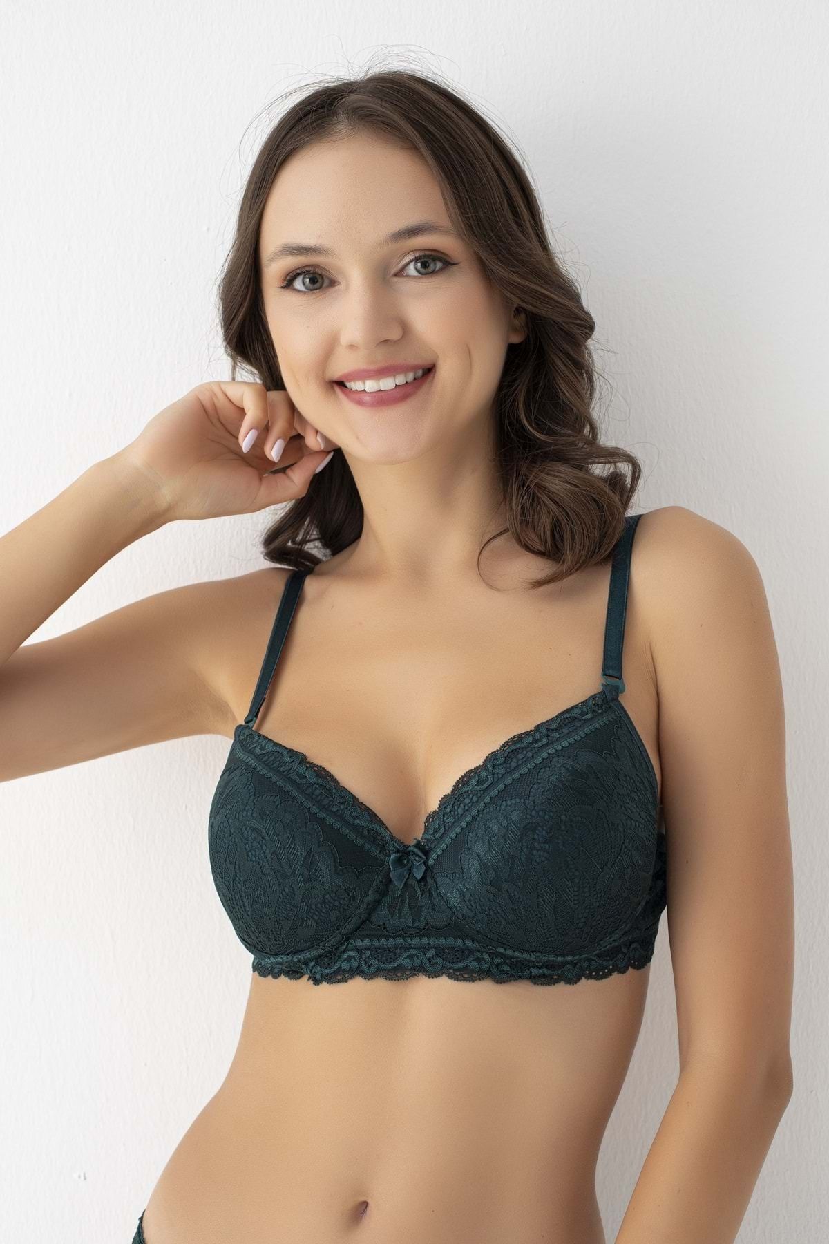 MORRO 2101 FULL DANTEL PUSH-UP SÜTYEN KOYU YEŞİL