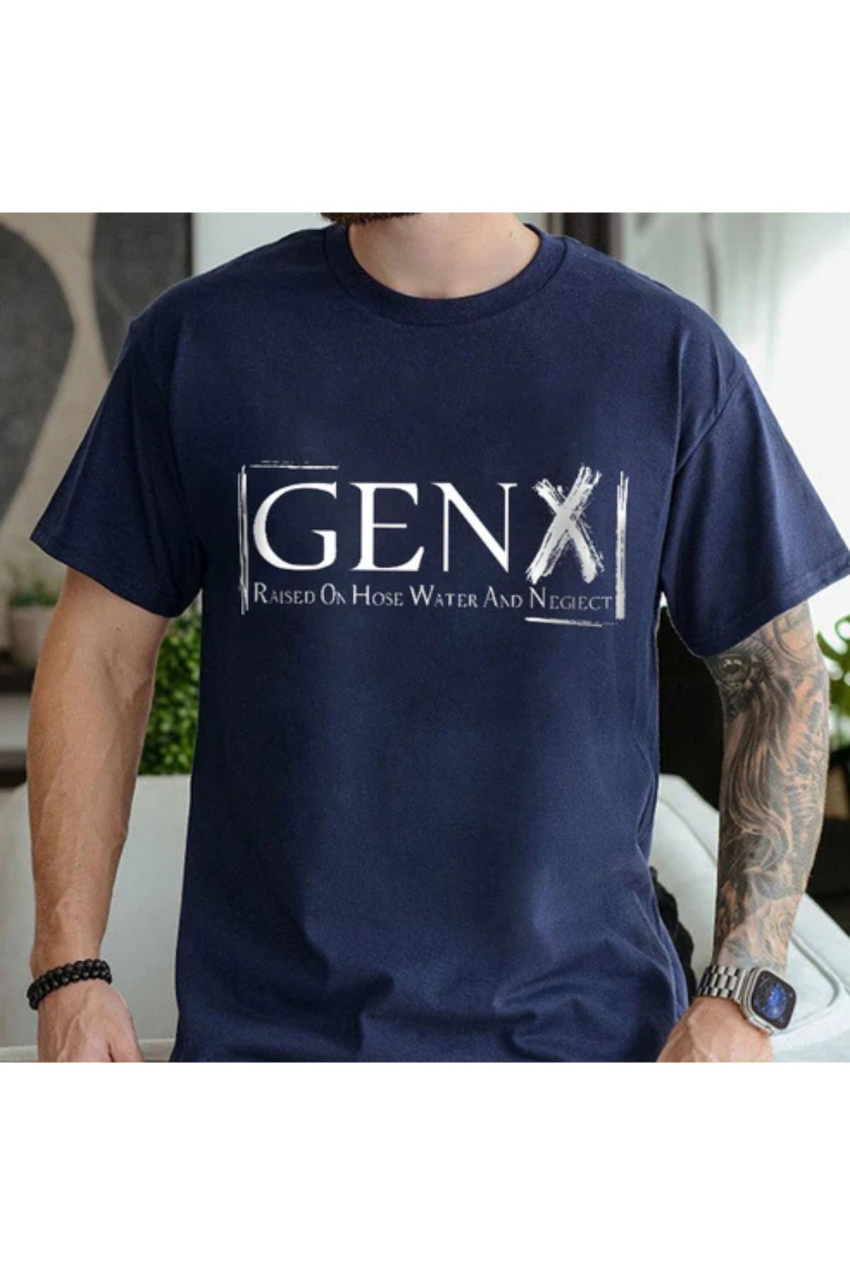 DESCARTES GENX Raised On Hose Water And Neglect Baskılı Oversize T-shirt