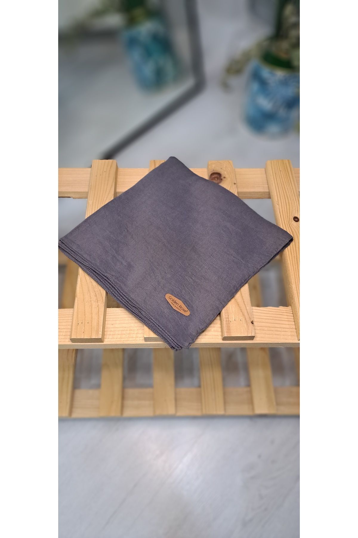 COLLECTİON Pamuklu gri kare eşarp