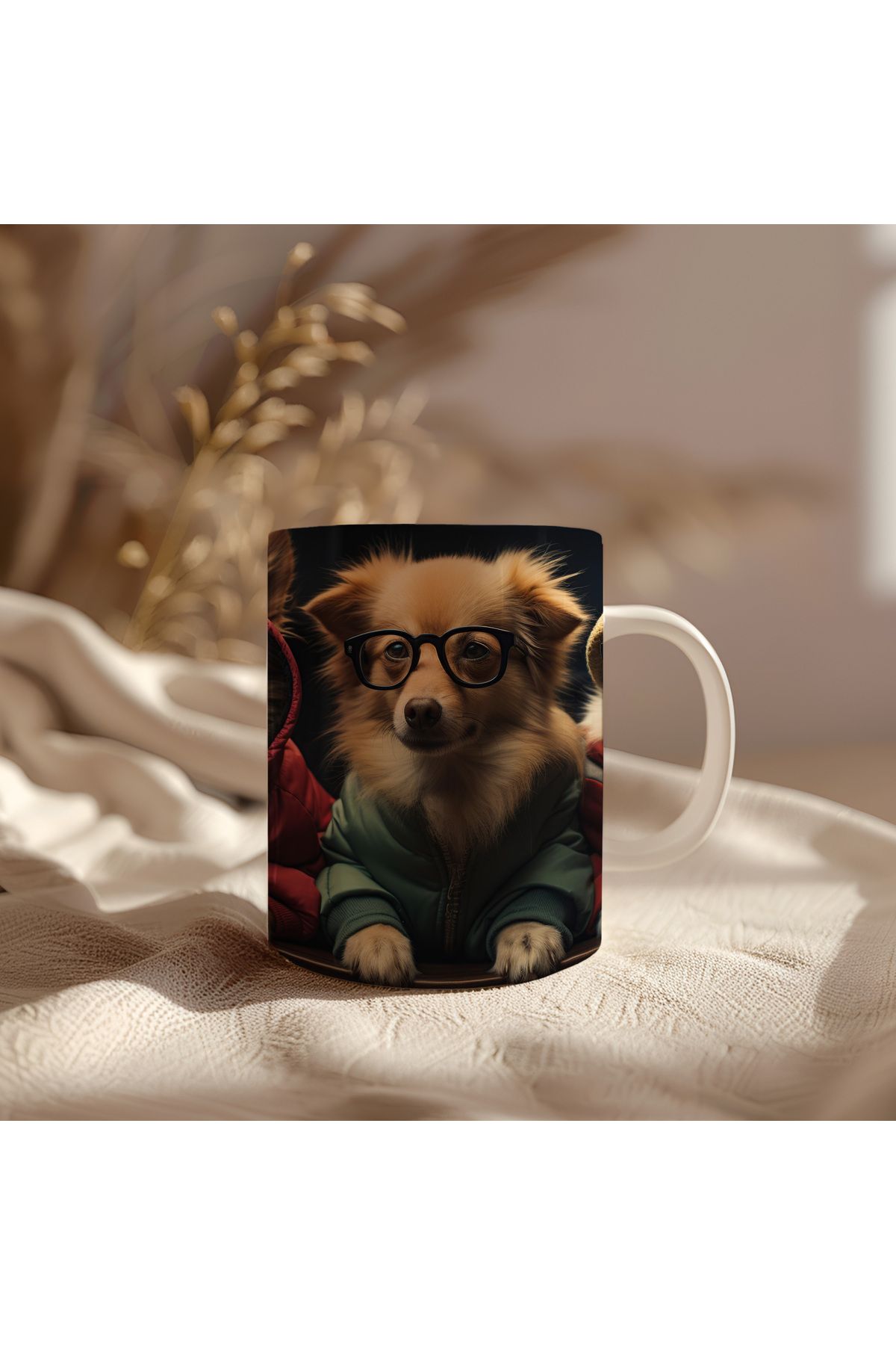 waspandhornet Akıllı Bakışlı Sevimli Köpek Kupa Bardak