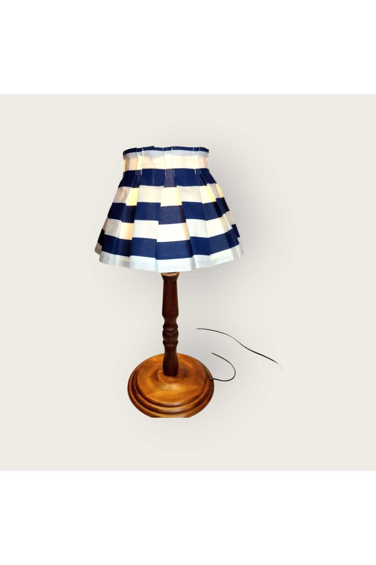 PERİ COLLECTİON Wintage Wood Ahşap Abajur-Kestane
