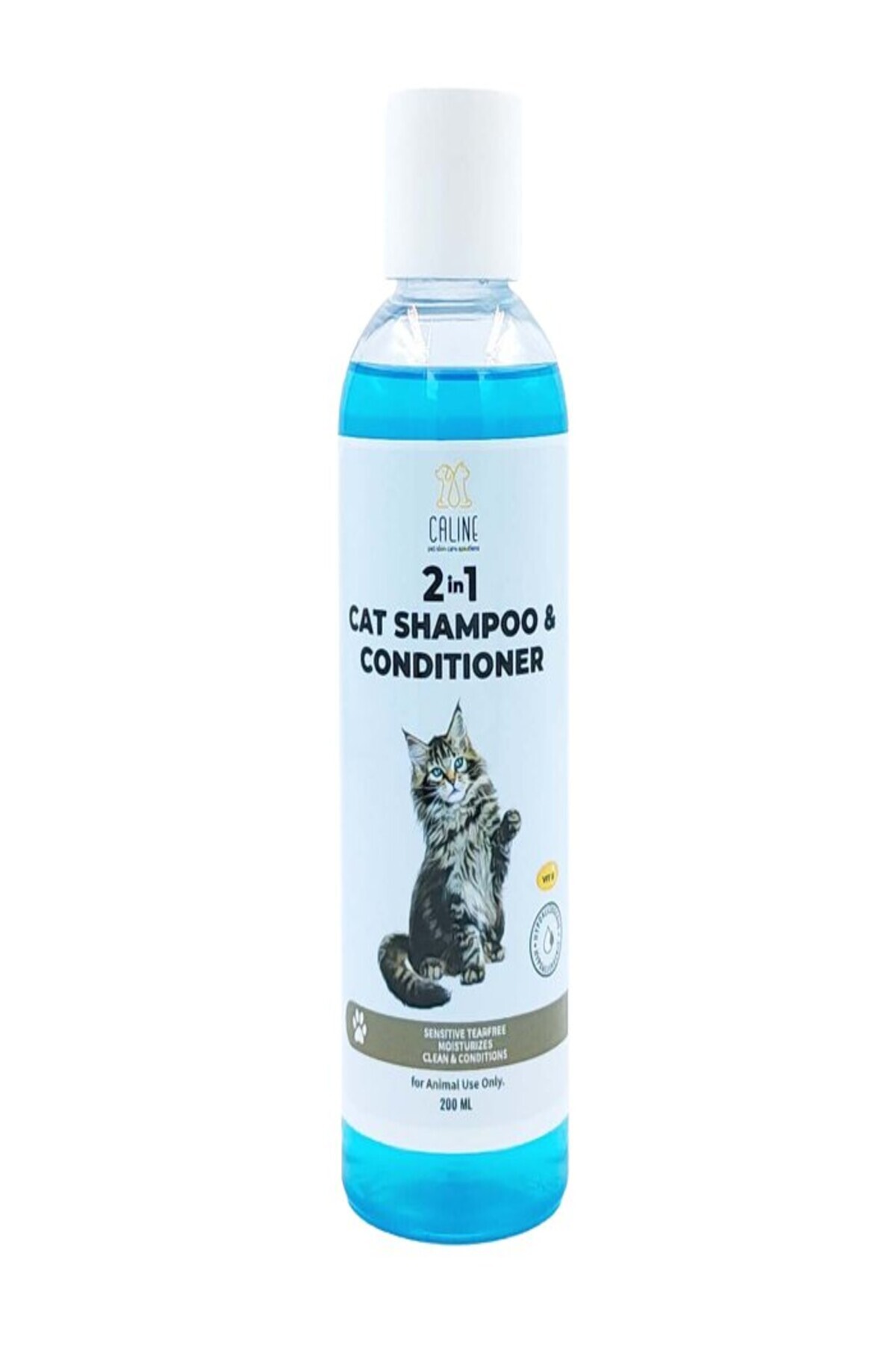 Caline-Cat Shampoo & Conditioner 2-in-1, 200ml, All-iin-One Formula, Gentle Cleaning, Moisturizing 1