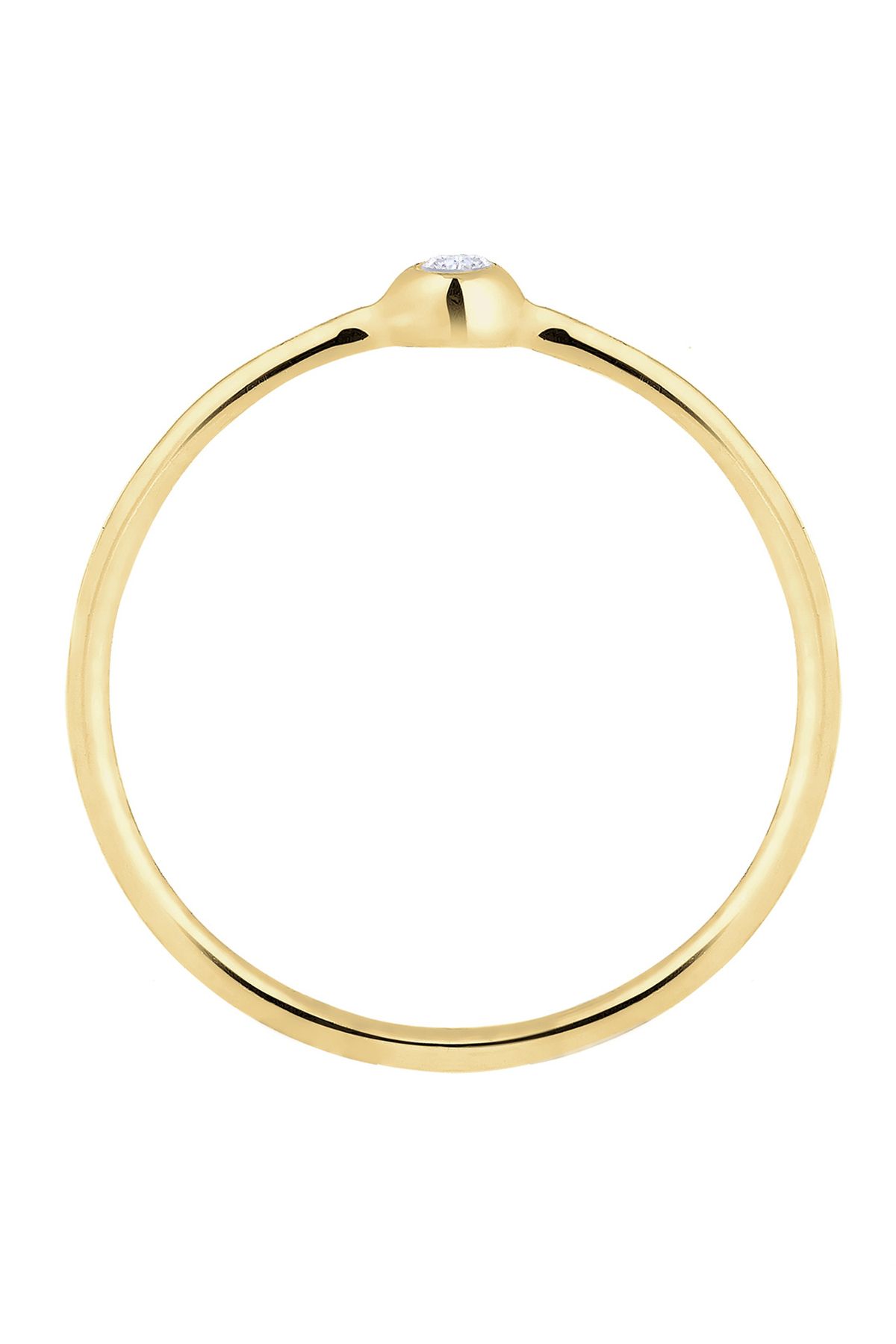 ELLI-Ring Damen Solitär schlicht mit Zirkonia in 375 Gelbgold 3