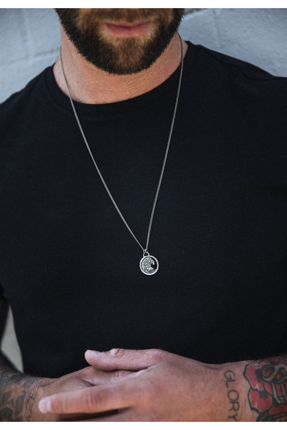 HAZE & GLORY-Halskette HG HAZE & GLORY - Herrenkette aus 925 Sterling Silber, Herrenschmuck, Silberkette mit 7