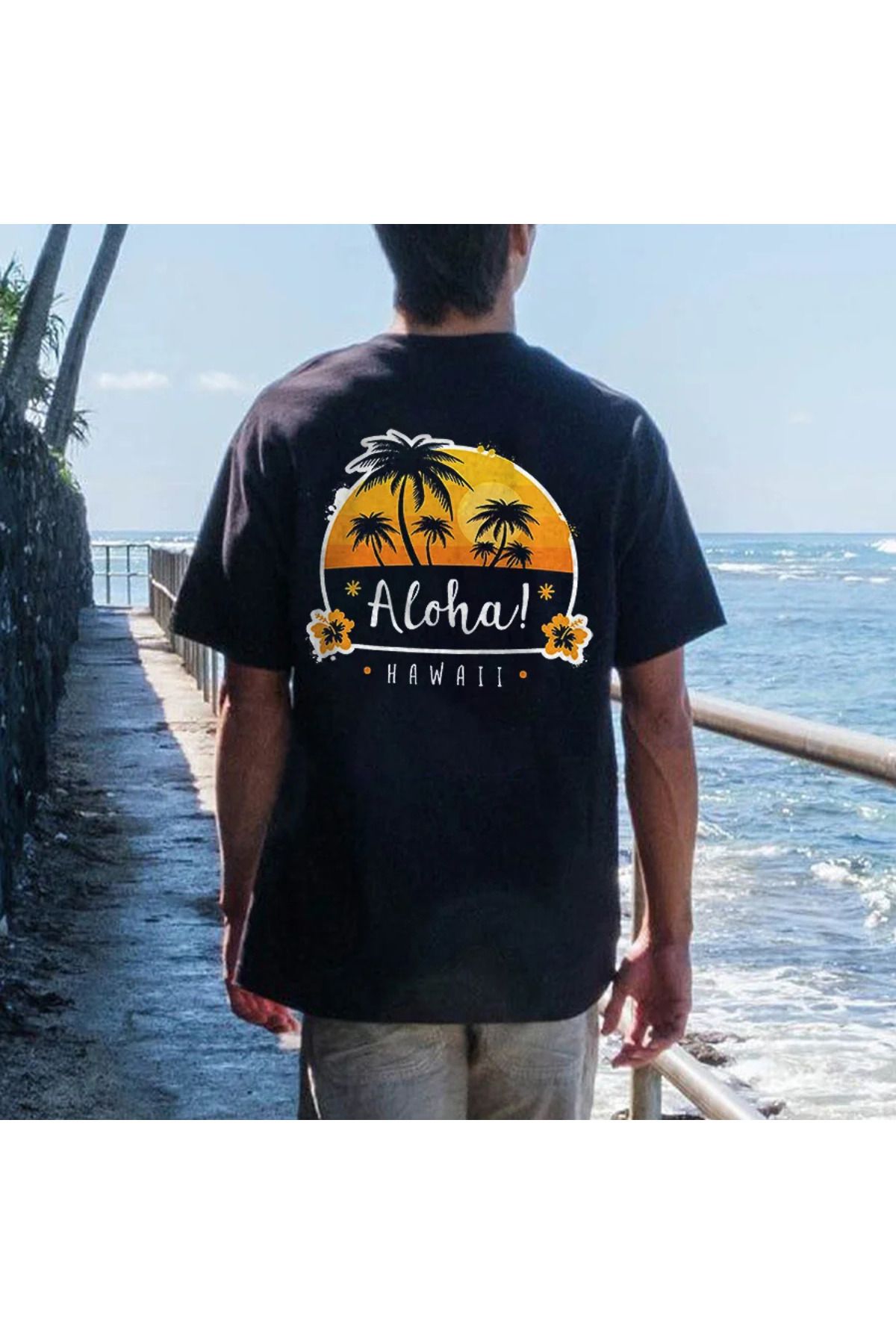 DESCARTES Aloha! Hawaii Baskılı Oversize T-shirt