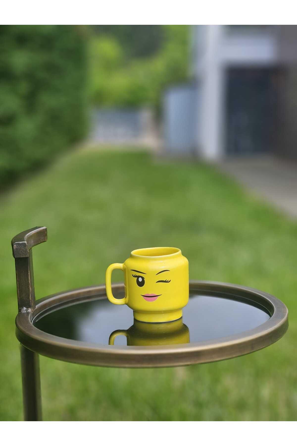 MeGgDecor 1 Adet Emoji Yüzlü Seramik Kupa (200 ml)