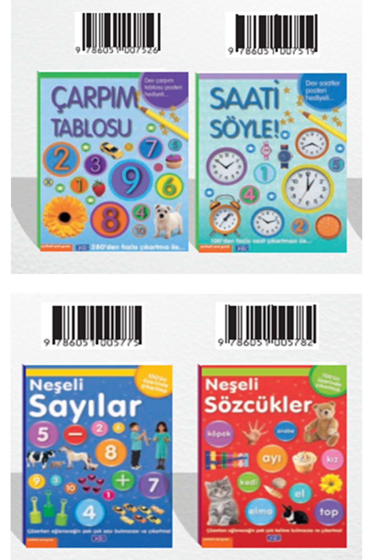 Parıltı Yayınları ÇArpım Tablosu - Saati Söyle - Neşeli Sayılar - Neşeli Sözcükler - Bez Çanta Hediyeli
