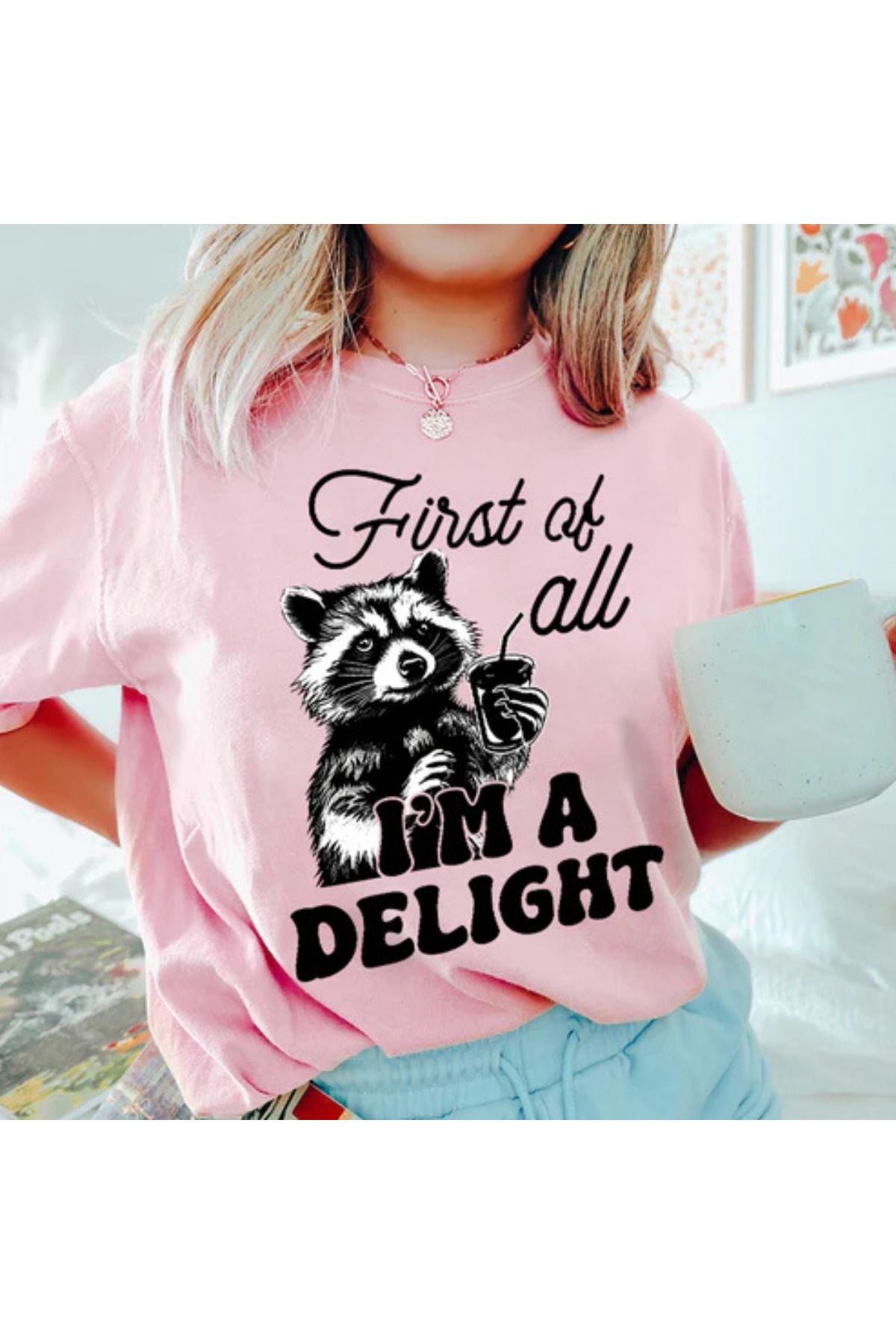DESCARTES First of all I’M A DELIGHT Baskılı Oversize T-shirt