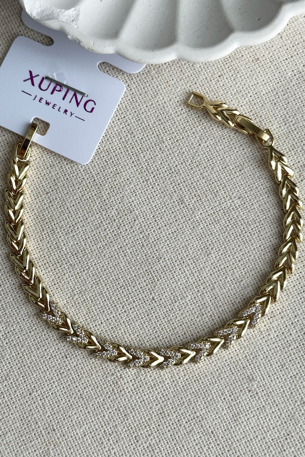 Modacaprea Xuping 14K 17+2cm V Kadın Bileklik Kadın Karamaz Bileklik V Bileklik
