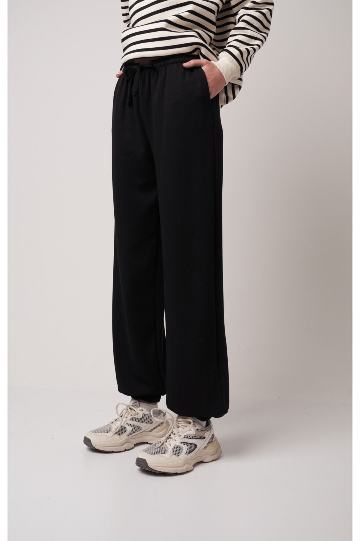 citycenterfashion Kadın Modal Kumaş Bel Paça Lastik Basic Eşofman Altı cty-abr-2411