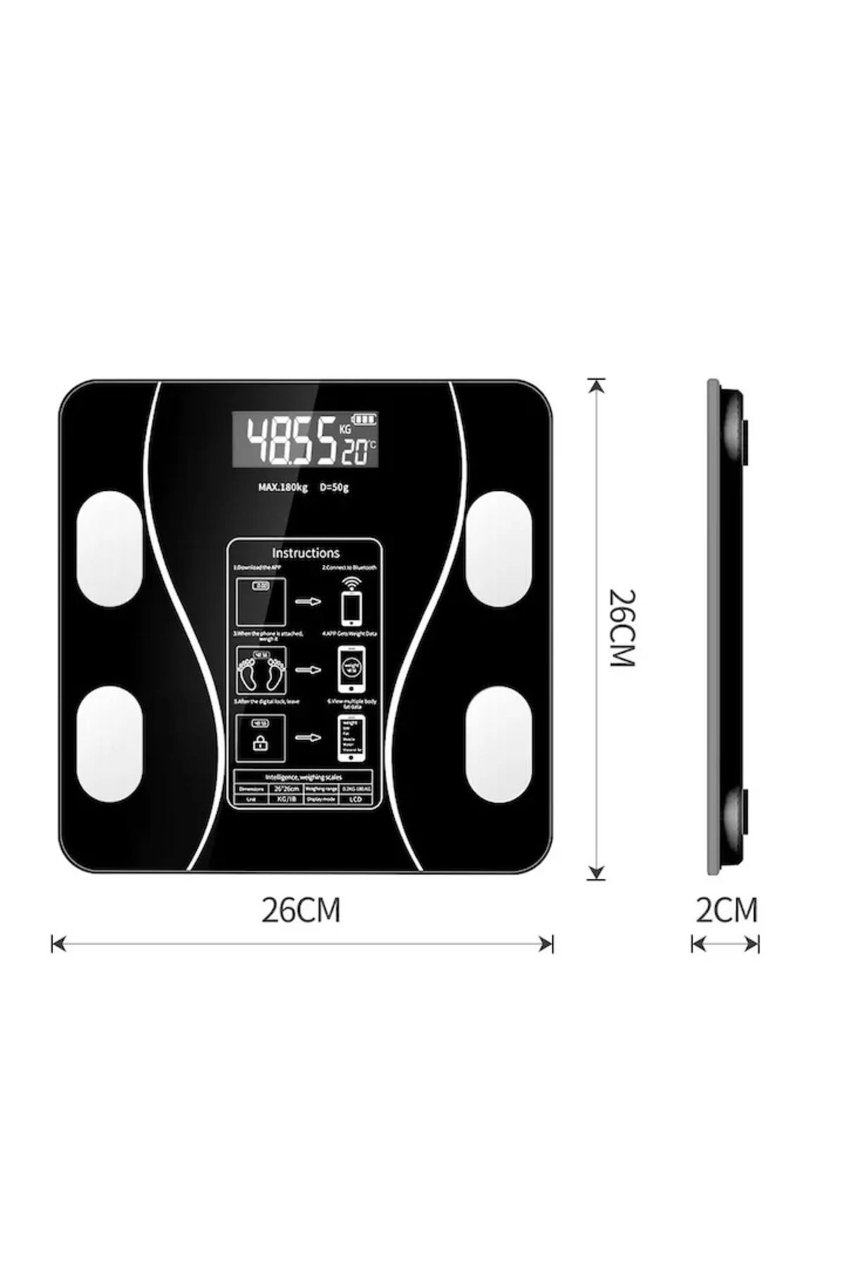 varioshop-Smart Electronic Bathroom Scale With Smart App, Digital Display 3