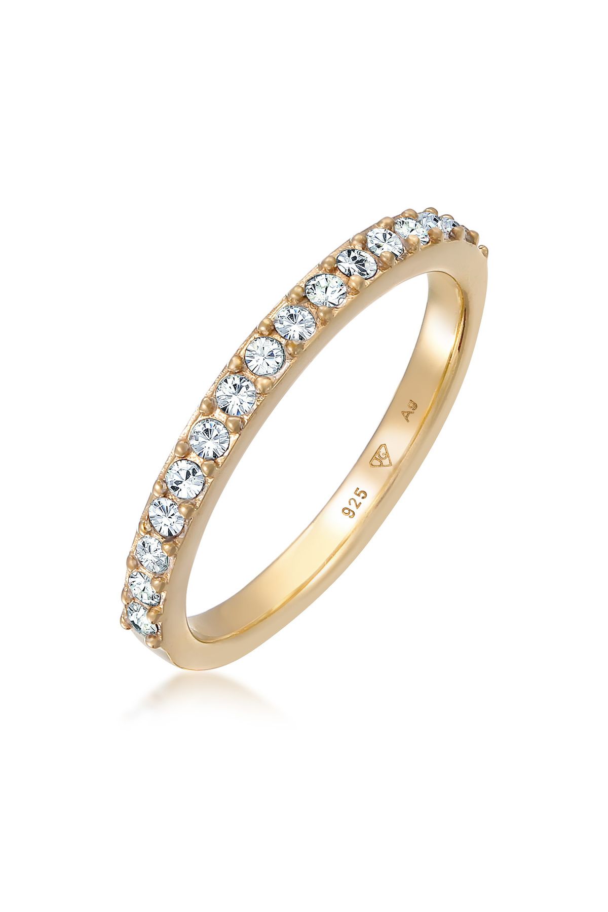 ELLI Ring Aus 925er-sterlingsilber Mit Exquisiten Kristallen – Band-memoire für Damen - 54