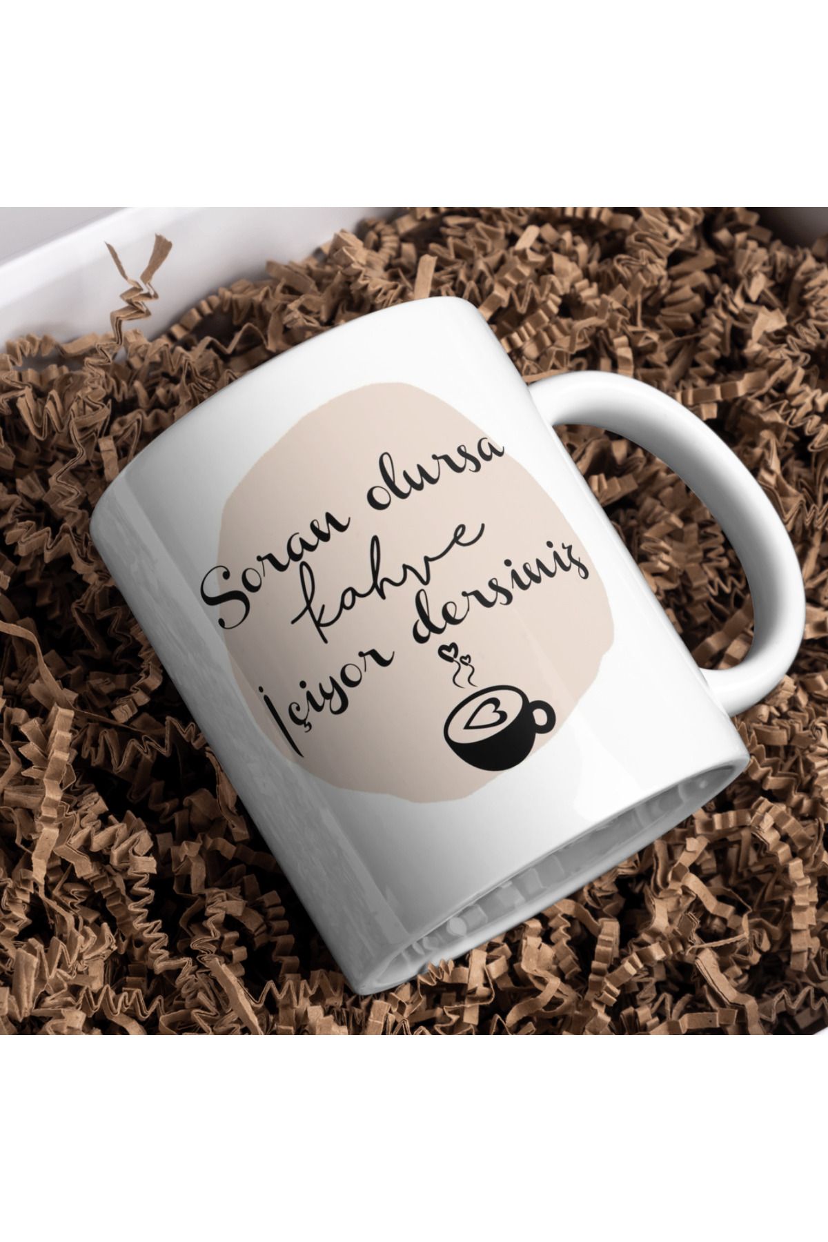 ABC Soran olursa kahve içiyoruz yazılı hediyelik kupa mug bardak