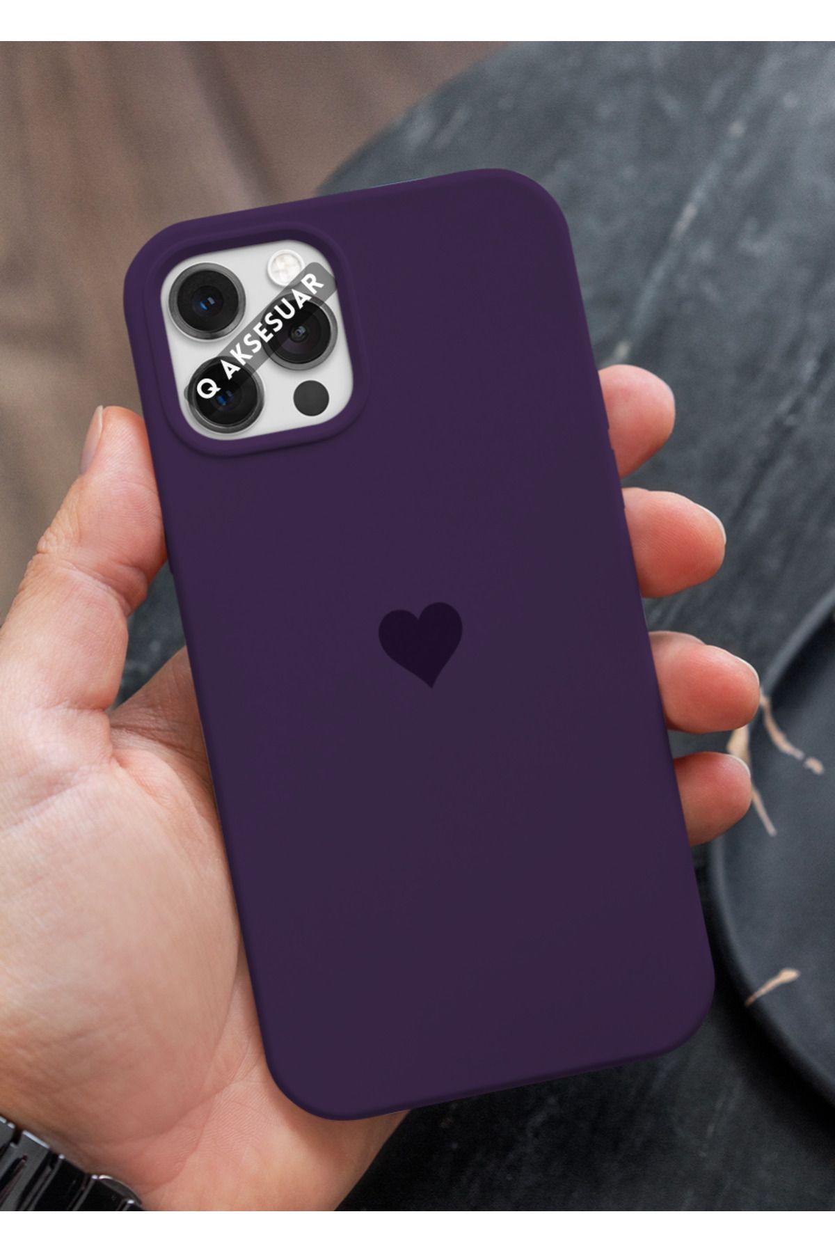 Q Aksesuar İphone 14 Uyumlu Mini Kalp Serisi Basic Premium Telefon Kılıfı