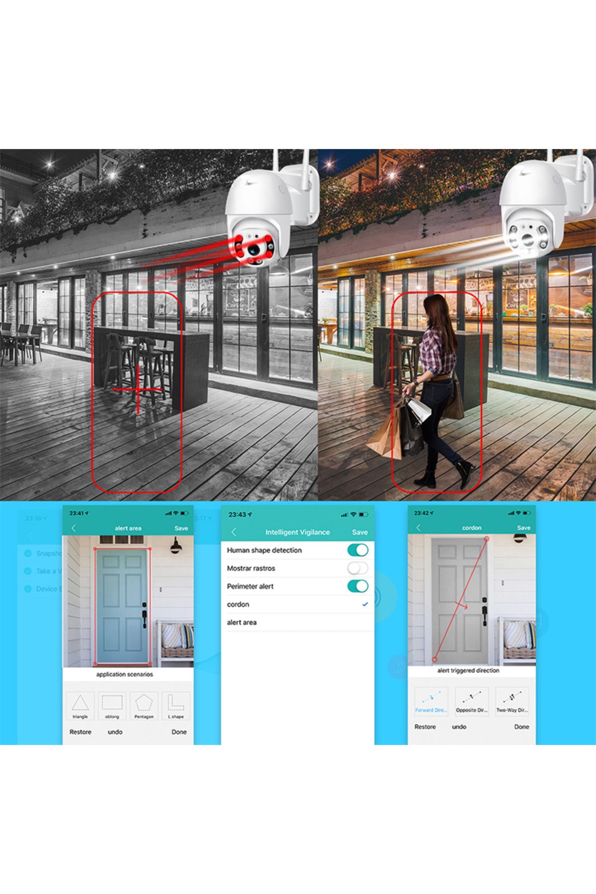 ALPACO-3MP WiFi PTZ Security Camera, Color Night Vision, Two-Way Audio, Motion Detection, 7
