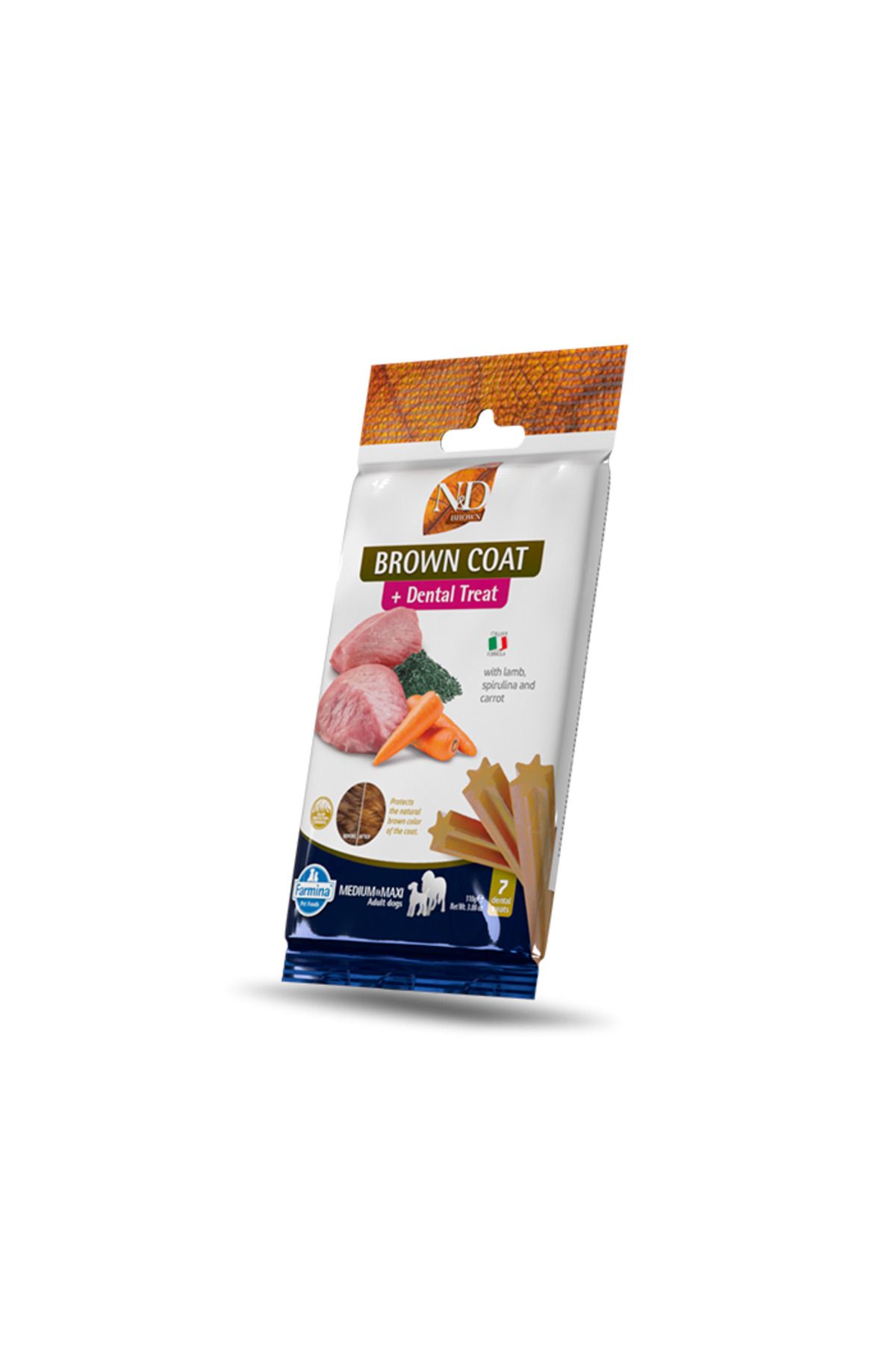 N&D TREAT ND BROWN KUZU HAVUÇ SPIRULINA BROWN COAT DİŞ SAĞLIĞI KUZU SPİRULİNA HAVUÇ ADULT MEDİUM/MAXI