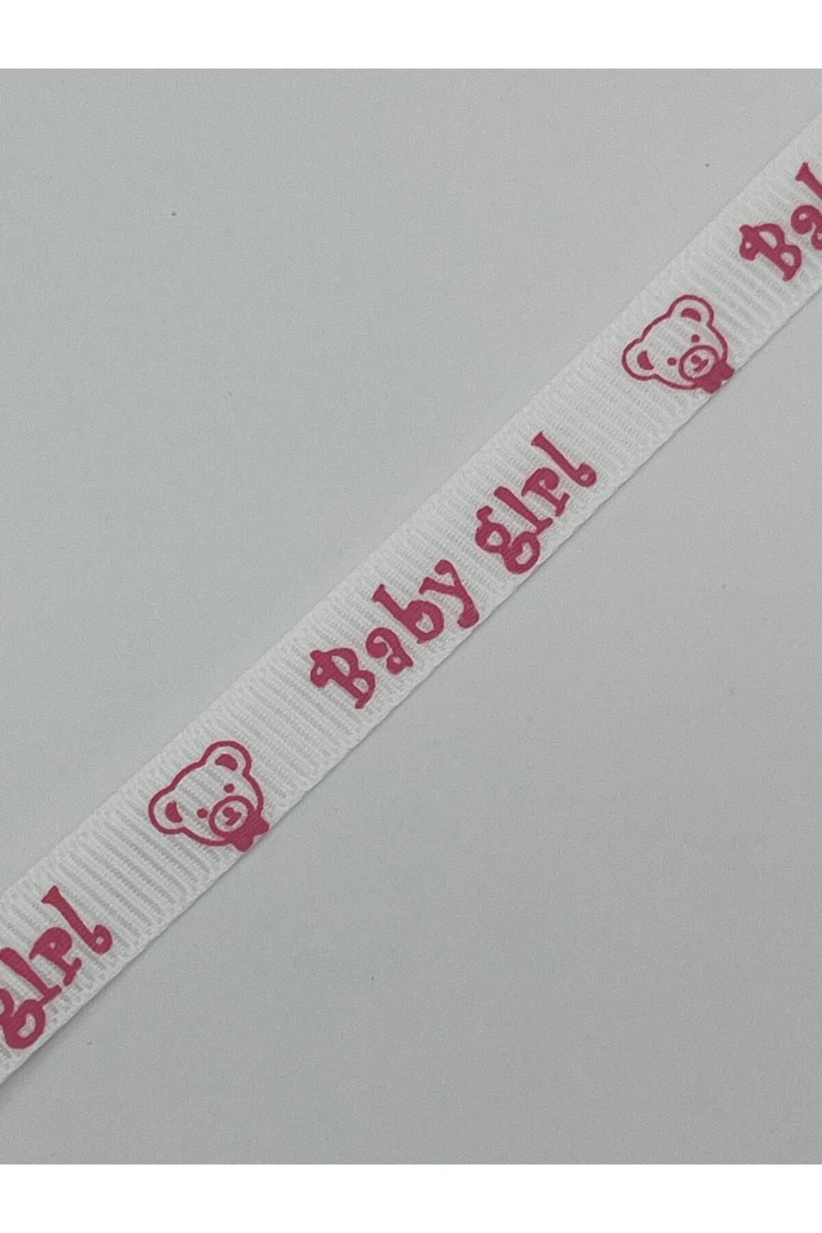 EvremStore Baby Girl Baskılı Süsleme Kurdelesi Tek Taraflı 1 cm 10 Metre