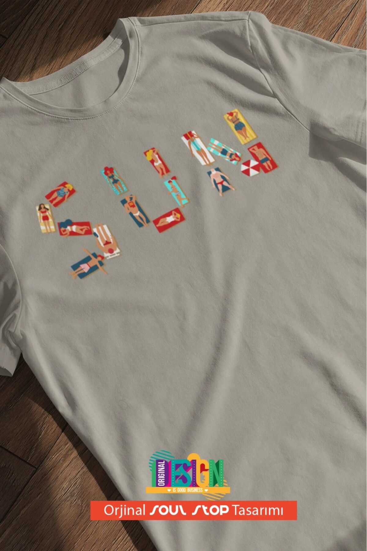 soul stop where freedom flows against the current Beach Sun Letters Unisex Erkek T-Shirt – Soul Stop Özgün Tasarımı