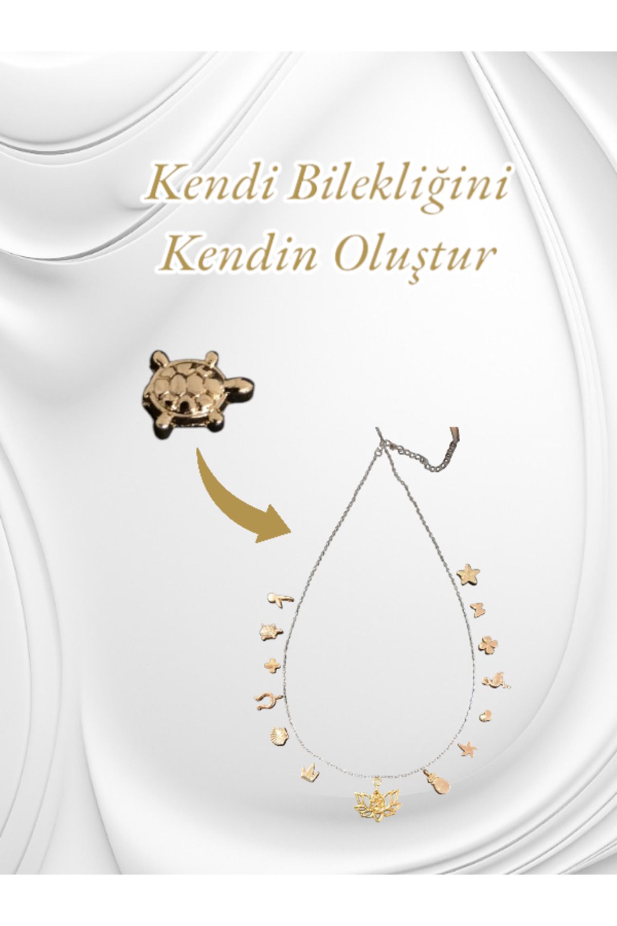 Accessories Kendi Bilekliğini Kendin Oluştur - Desenli Kaplumbağa Boncuk