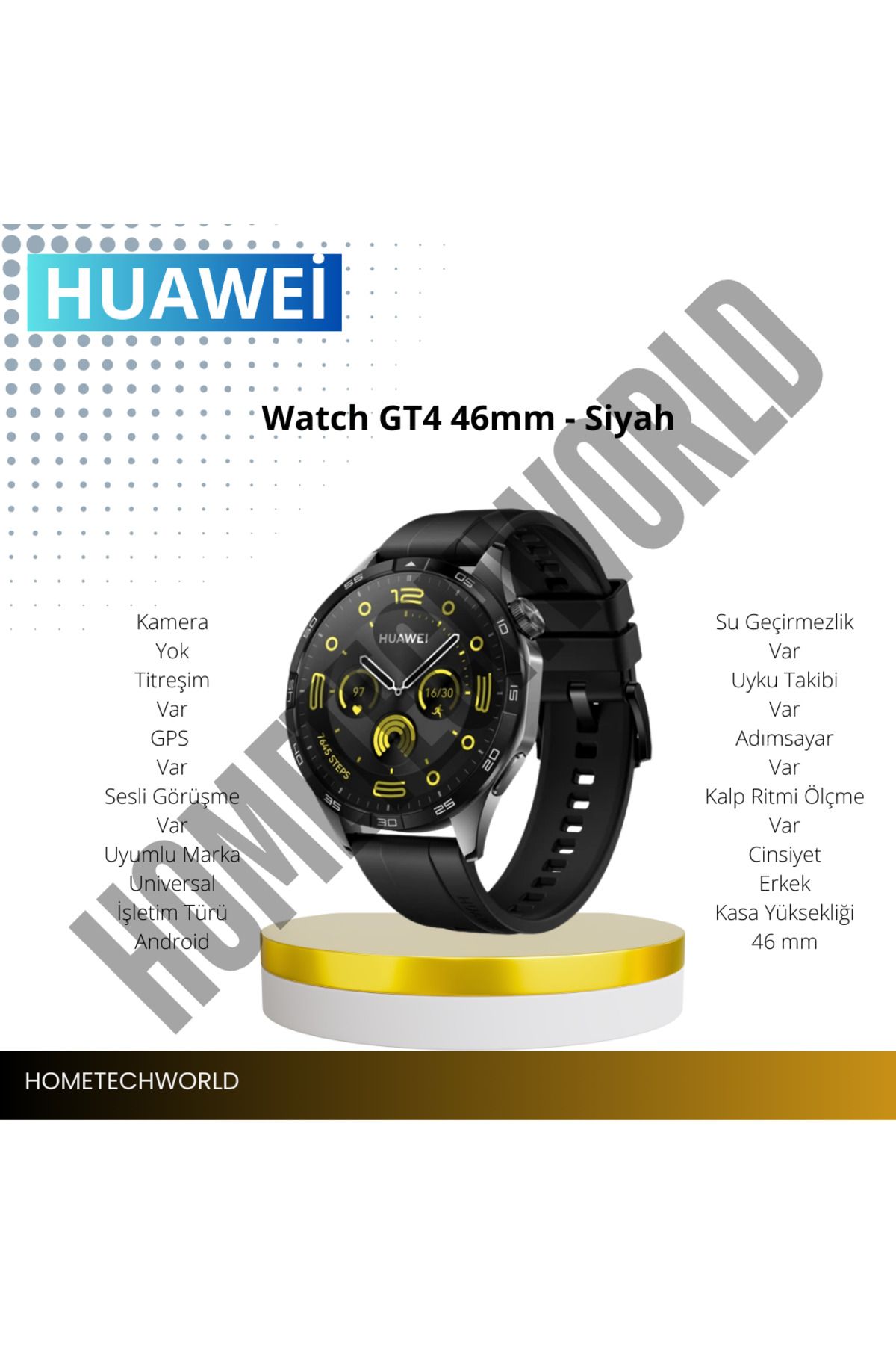 Huawei Watch Gt4 Siyah Akıllı Saat 46mm